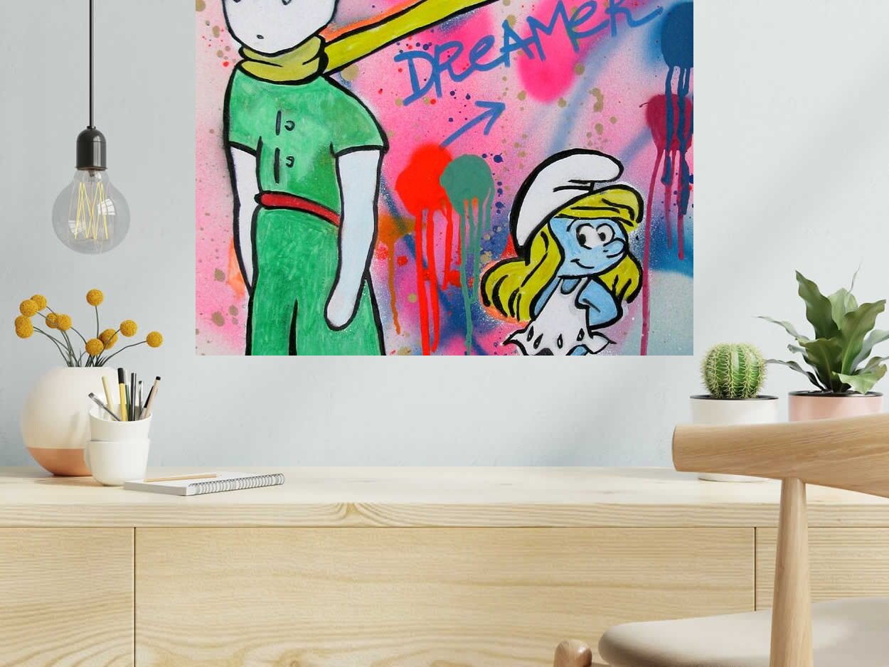 Dessin de SARA CHELOU a pour titre Love dreamer style street pop art, street art dim : SARA CHELOUprix:280