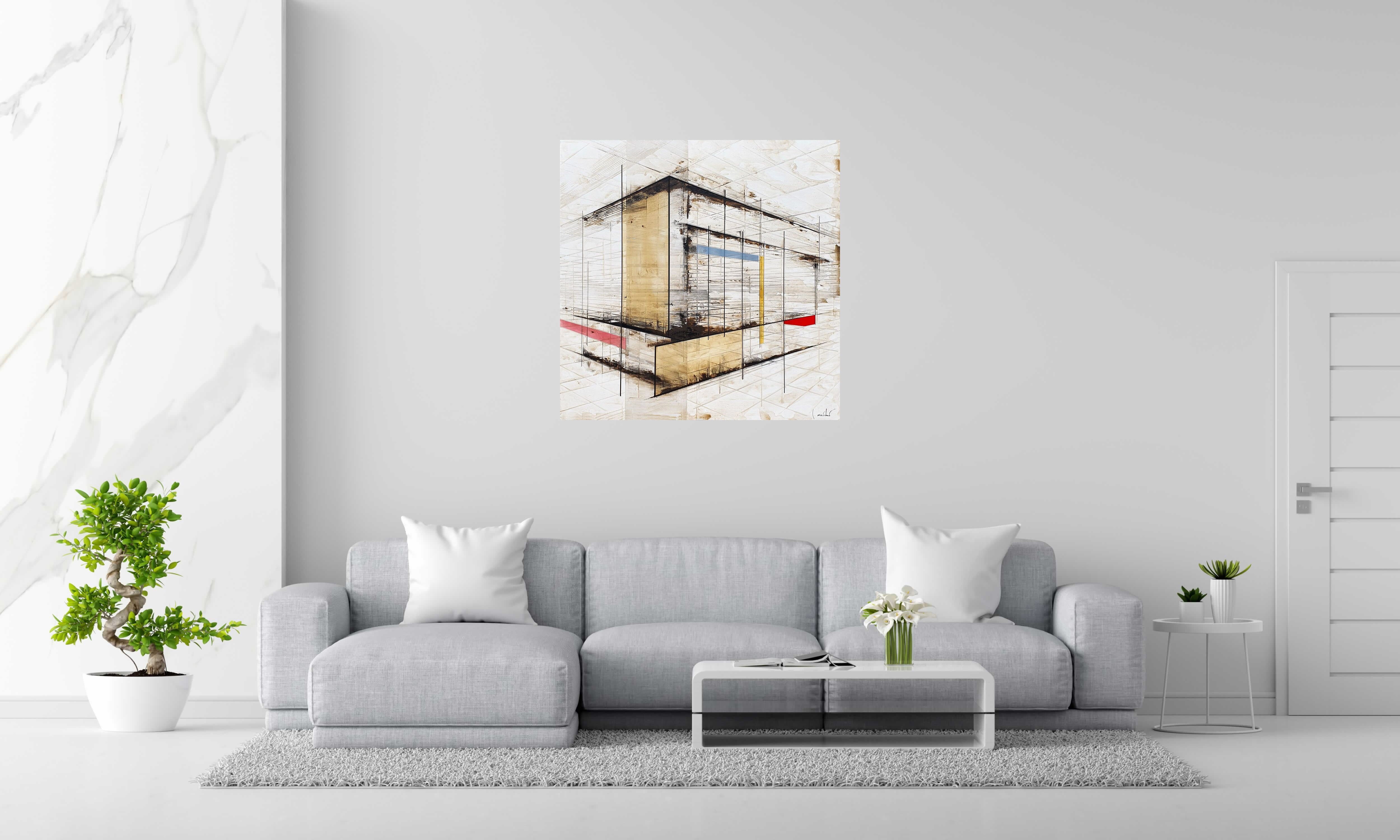 Tableau de LUDOVIC MERCHER a pour titre Plans style abstrait dim : LUDOVIC MERCHERprix:1000