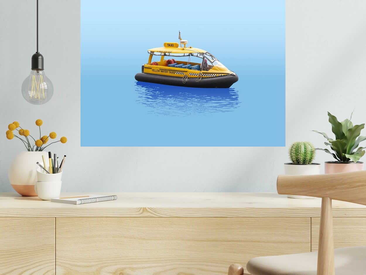 Editions d'art de GILLES INVERNIZZI a pour titre LE TAXI BATEAU style figuratif, graphique dim : GILLES INVERNIZZIprix:150