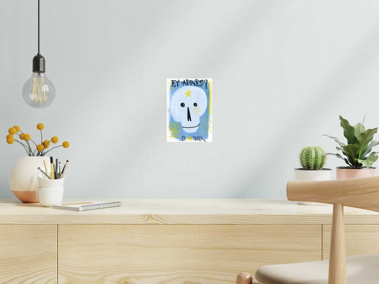 Tableau de TAREK a pour titre Et après ? style graphique dim : TAREKprix:60