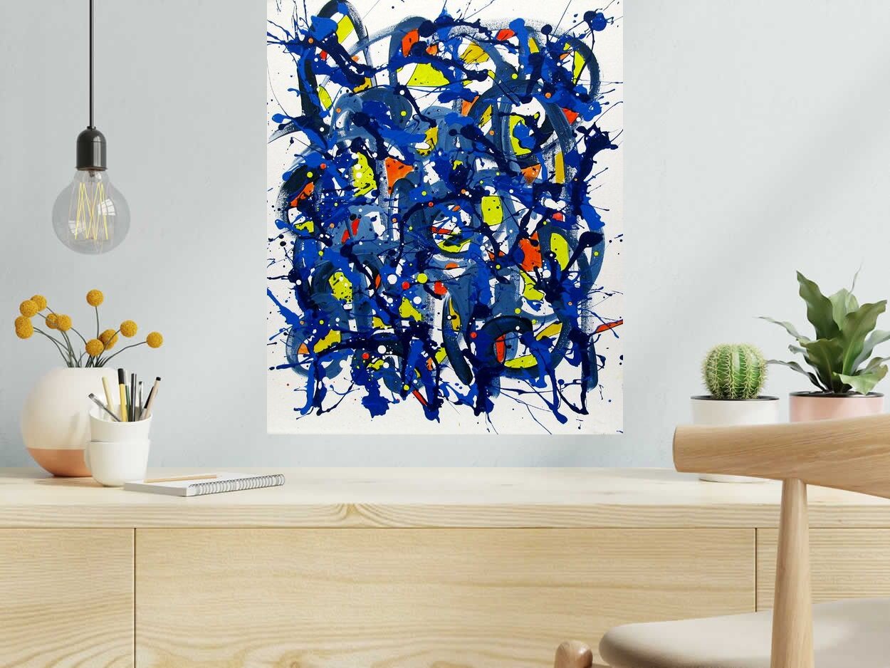 Tableau de STEPHANE RIME a pour titre NONAME D119 style abstrait dim : STEPHANE RIMEprix:300