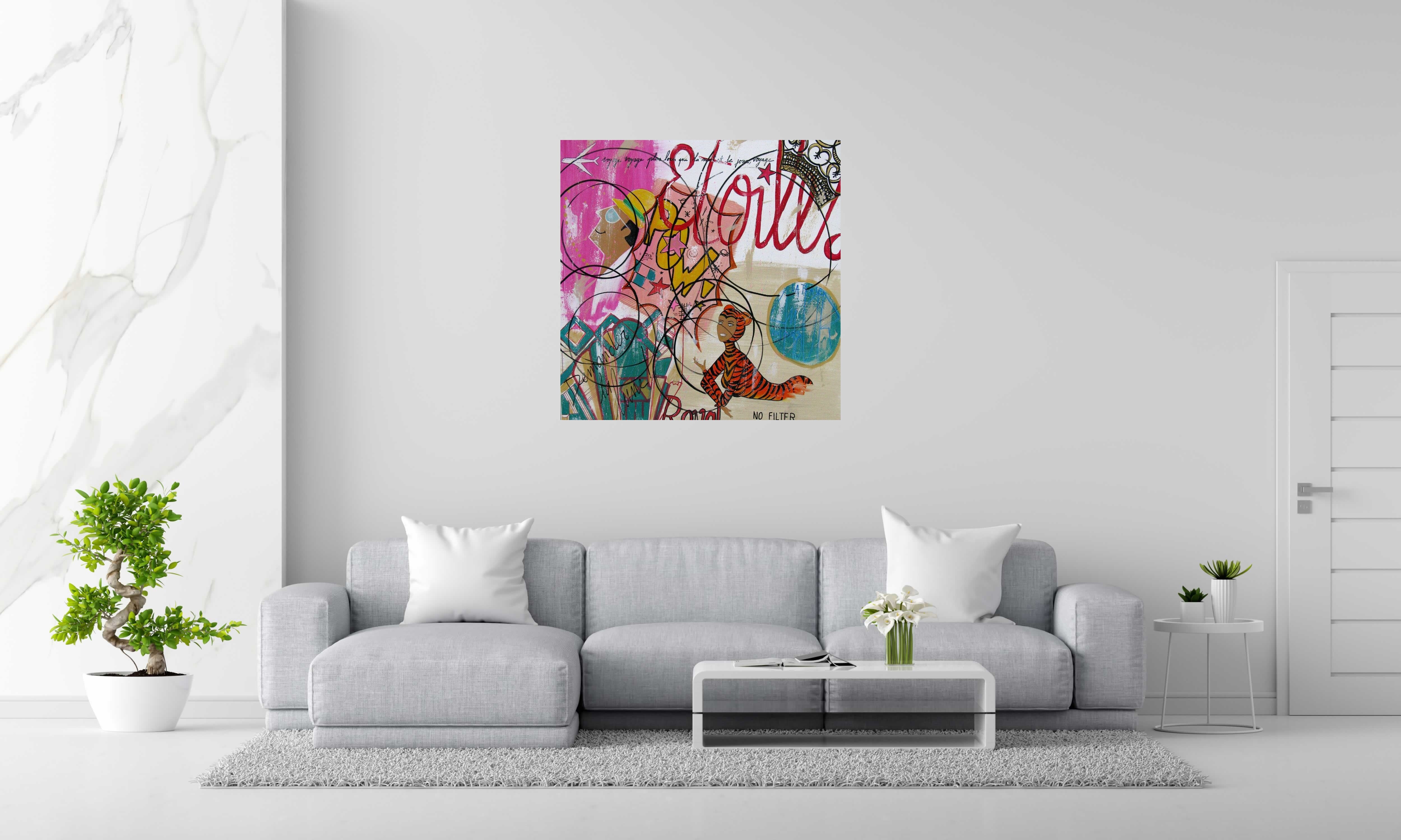 Tableau de CACOU a pour titre Etoiles style graphique dim : CACOUprix:850