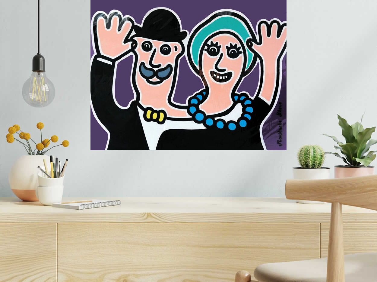 Dessin de MOUSTACHE BLEUE a pour titre L'amour ! style figuratif dim : MOUSTACHE BLEUEprix:120