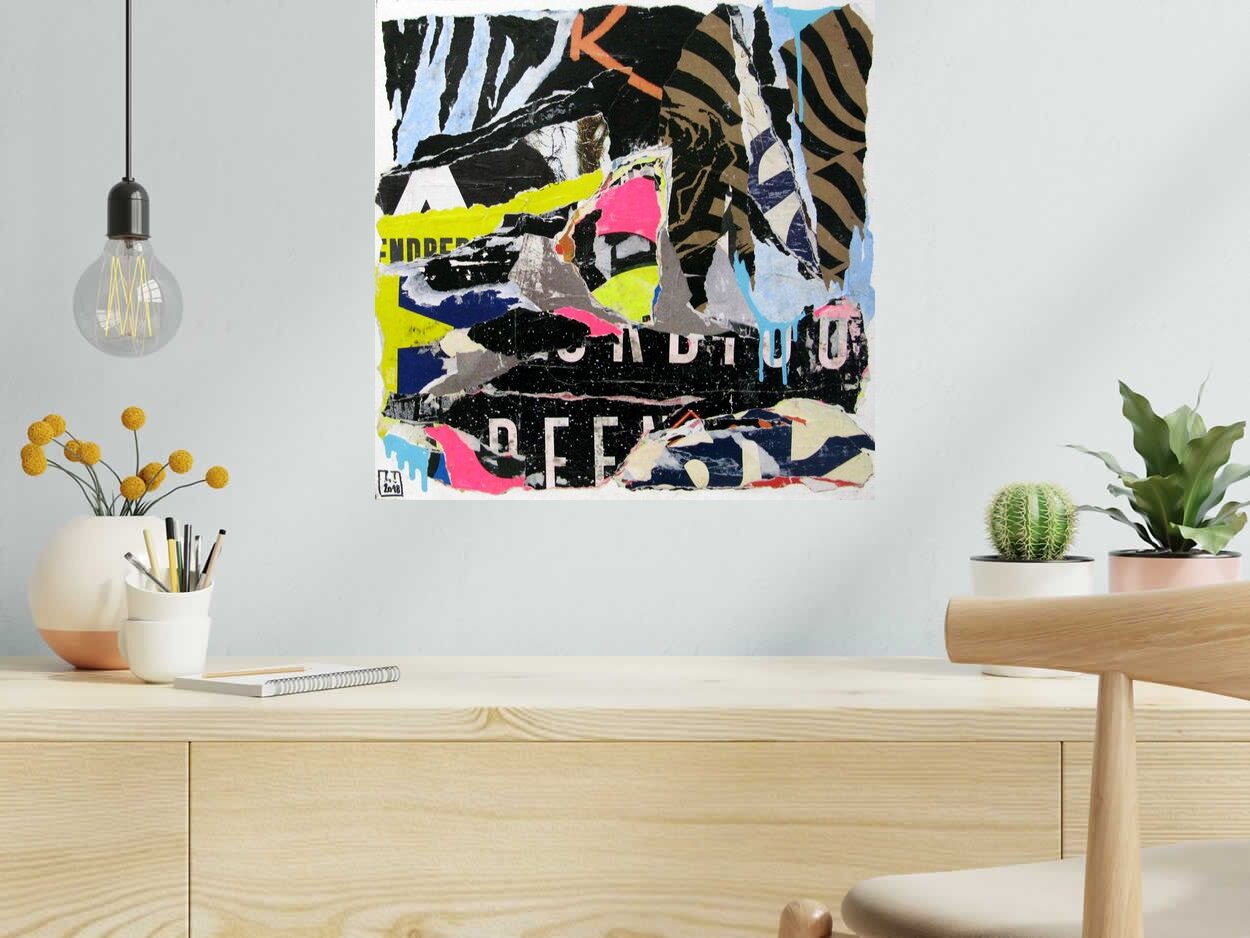 Tableau de LN LE PAPE a pour titre SANS TITRE style street pop art dim : LN LE PAPEprix:220