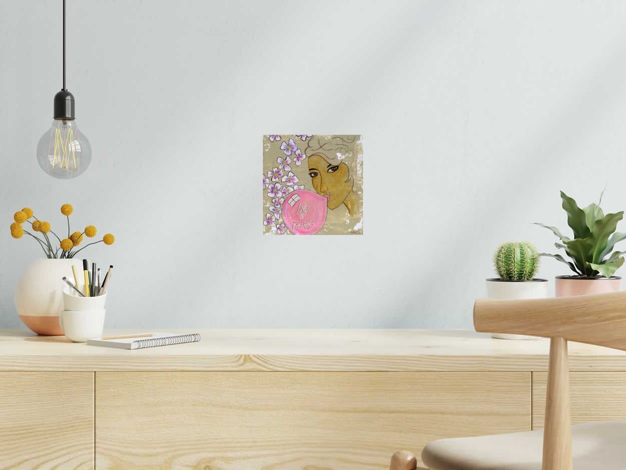 Tableau de CACOU a pour titre Love & tendresse style figuratif, graphique dim : CACOUprix:80