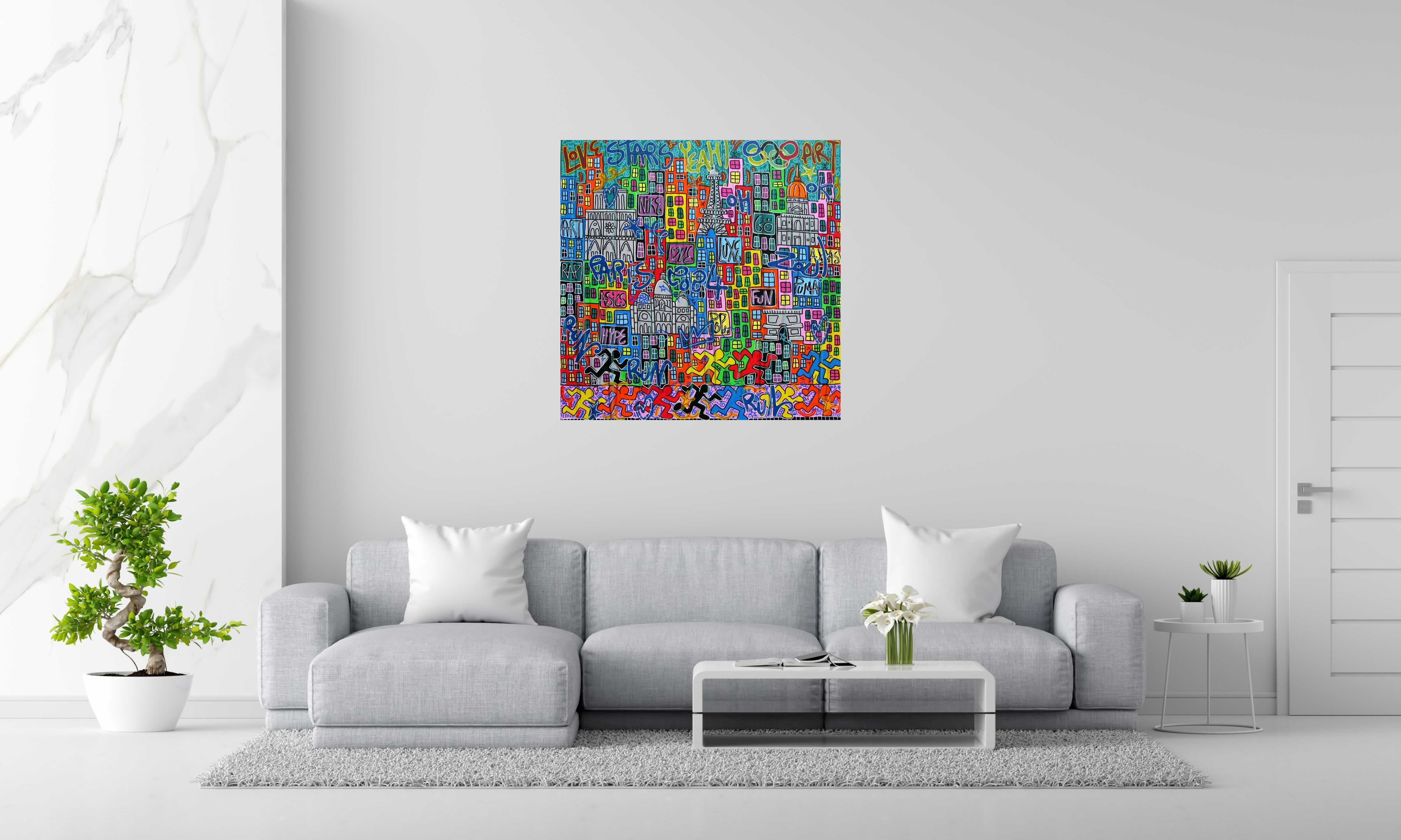 Tableau de RICO SAB a pour titre ART PARIS style street pop art, street art dim : RICO SABprix:950
