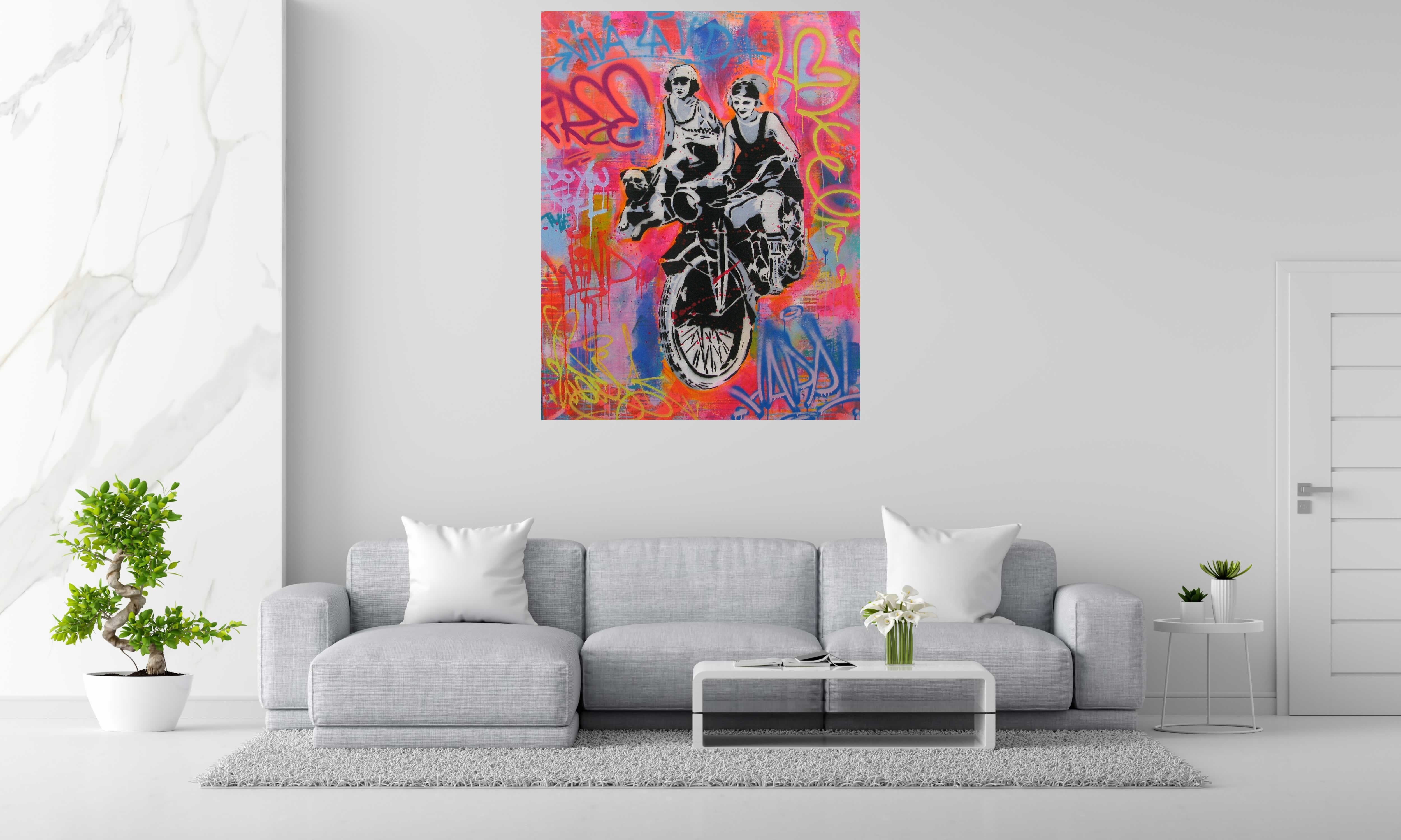 Tableau de SARA CHELOU a pour titre Viva La Vida style street pop art dim : SARA CHELOUprix:1700