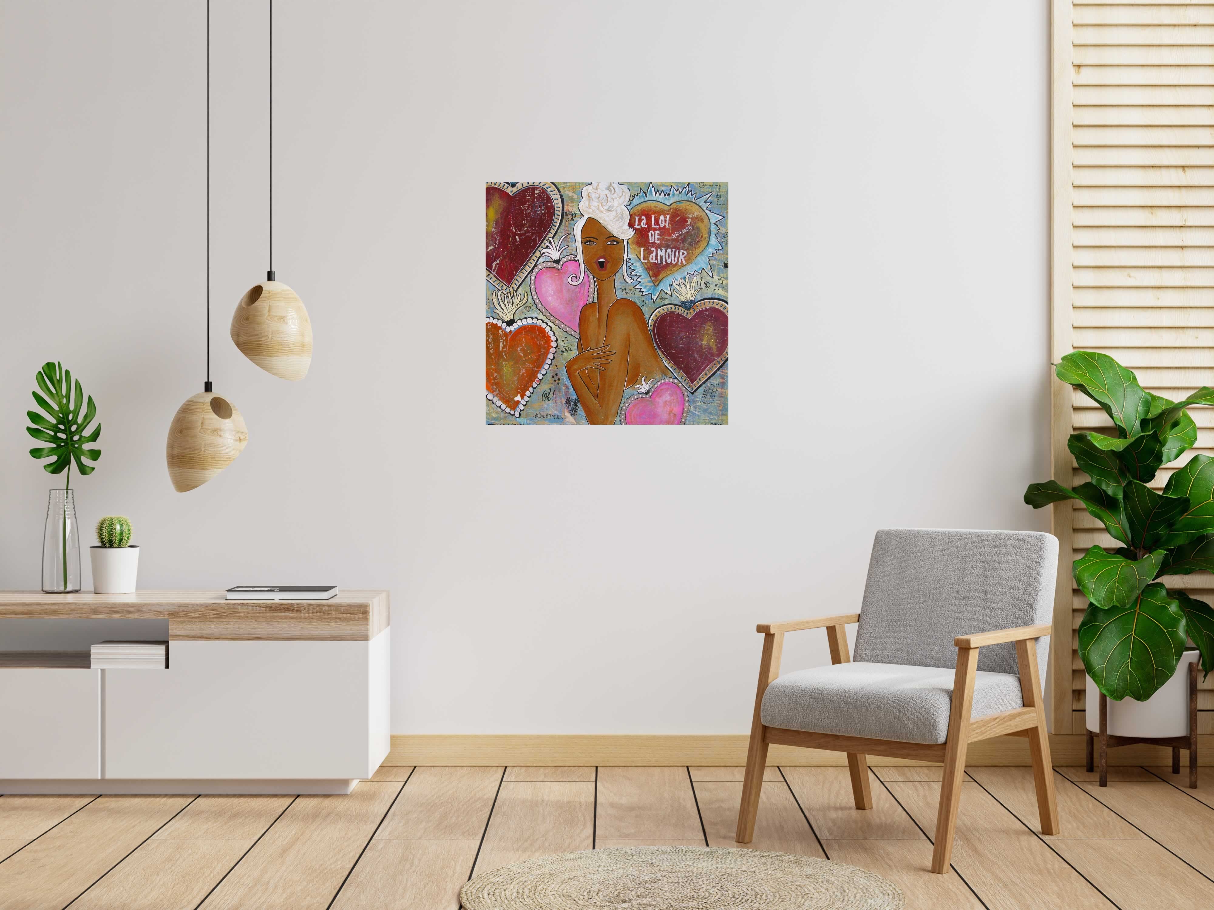 Tableau de CACOU a pour titre LA LOI DE L'AMOUR style graphique dim : CACOUprix:550