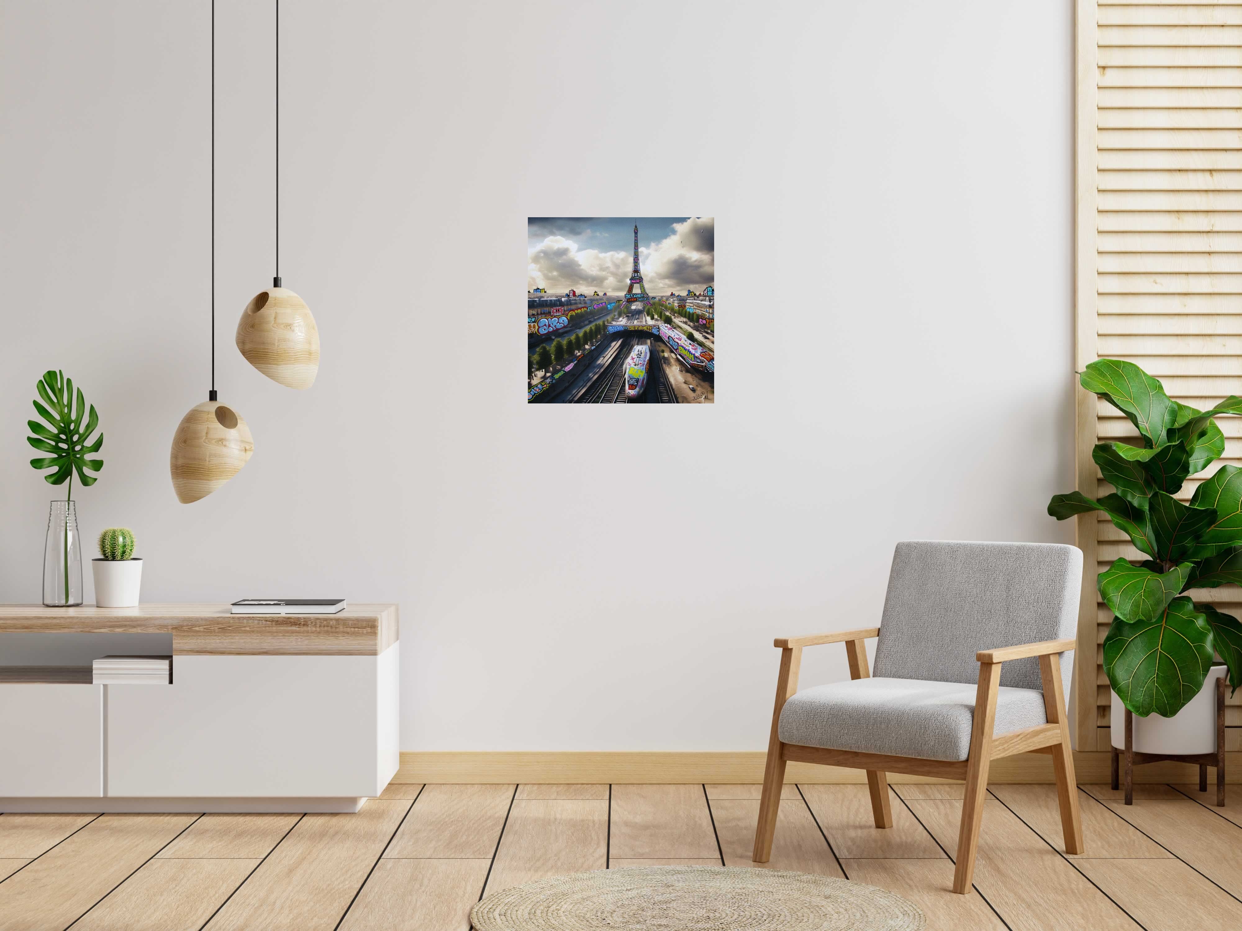 Tableau de BLACH a pour titre Paris train 3052 style graffiti, street art dim : BLACHprix:450