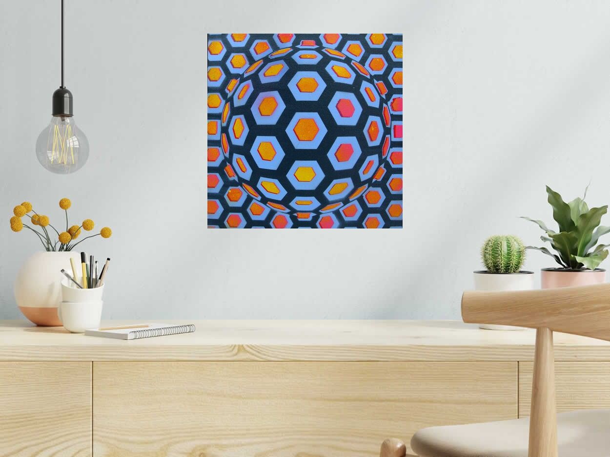 Tableau de YANN GUINCHAN a pour titre Boule 9 style graphique dim : YANN GUINCHANprix:150
