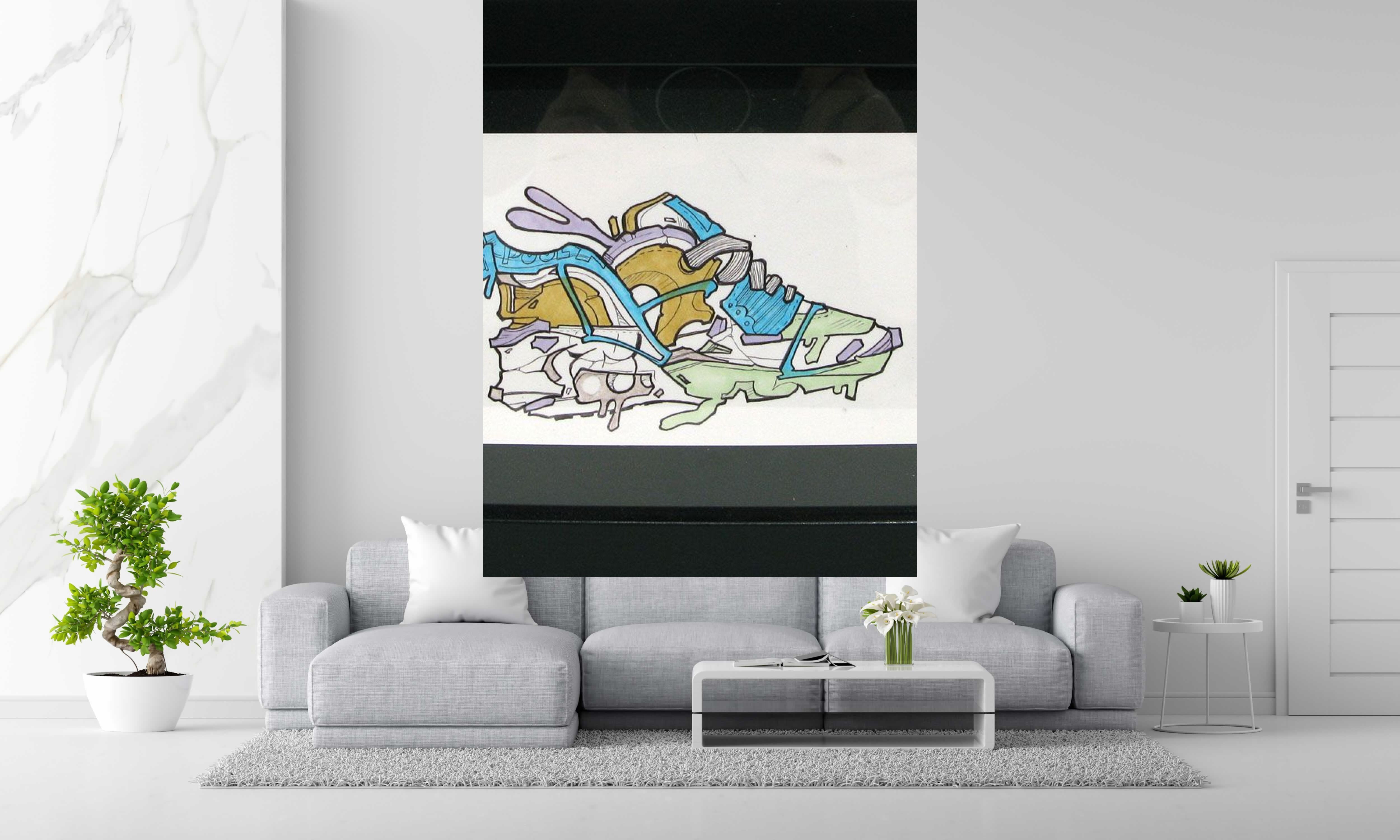Tableau de EMER a pour titre Paper snack 1 style street pop art dim : EMERprix:90