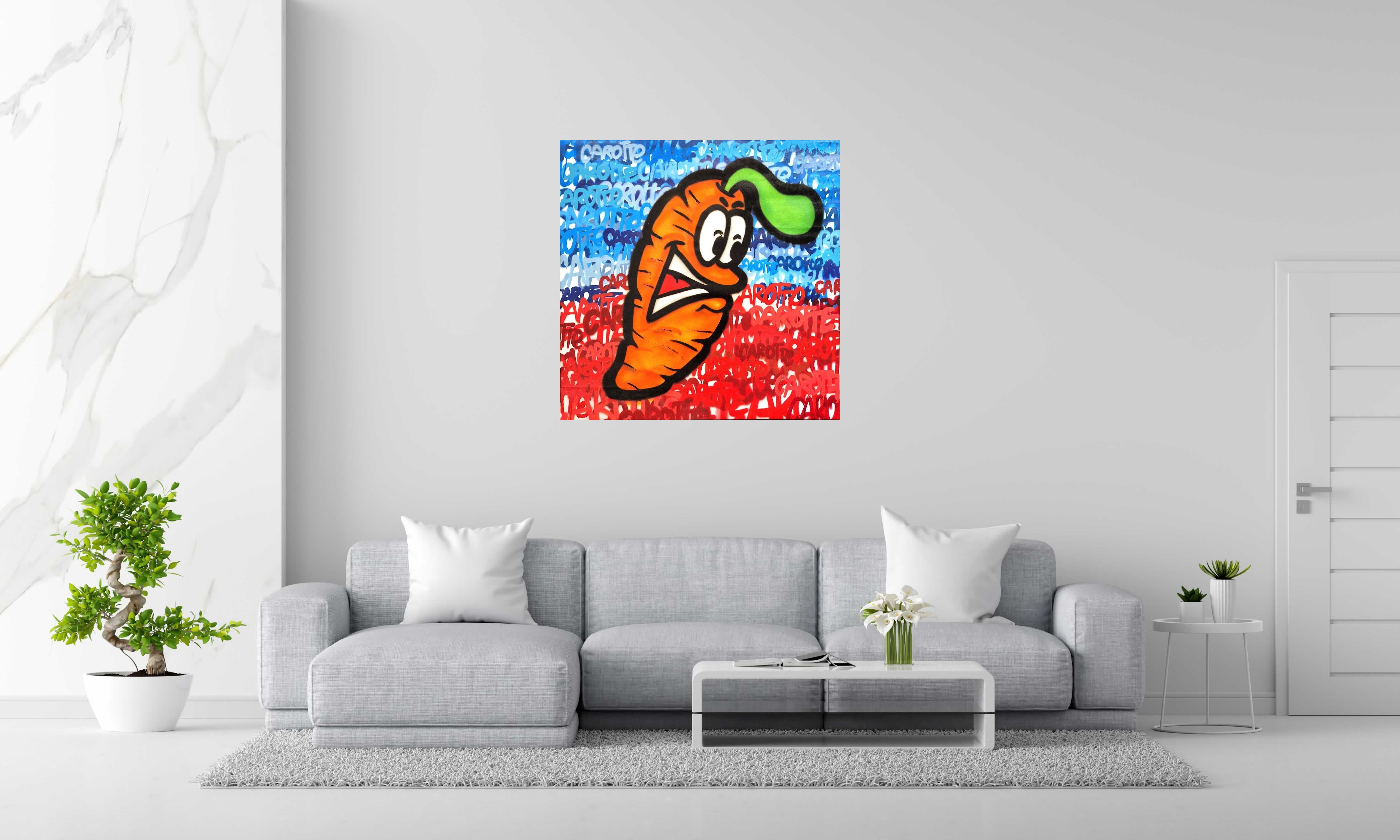 Tableau de Carotte a pour titre Le gout de la Carotte dans t'as street style graffiti, street art dim : Carotteprix:690