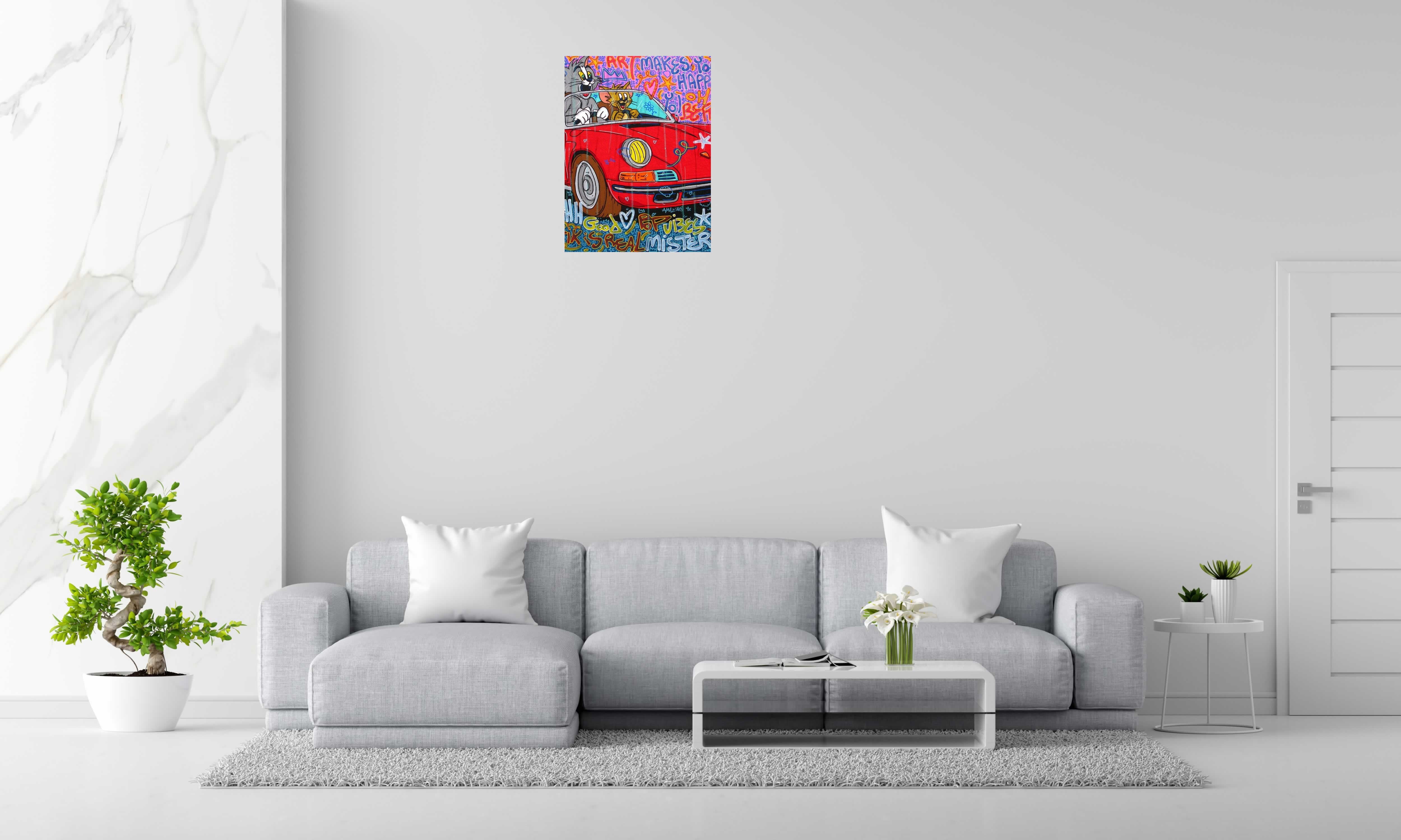 Tableau de RICO SAB a pour titre Makes you happy style street pop art, street art dim : RICO SABprix:1350
