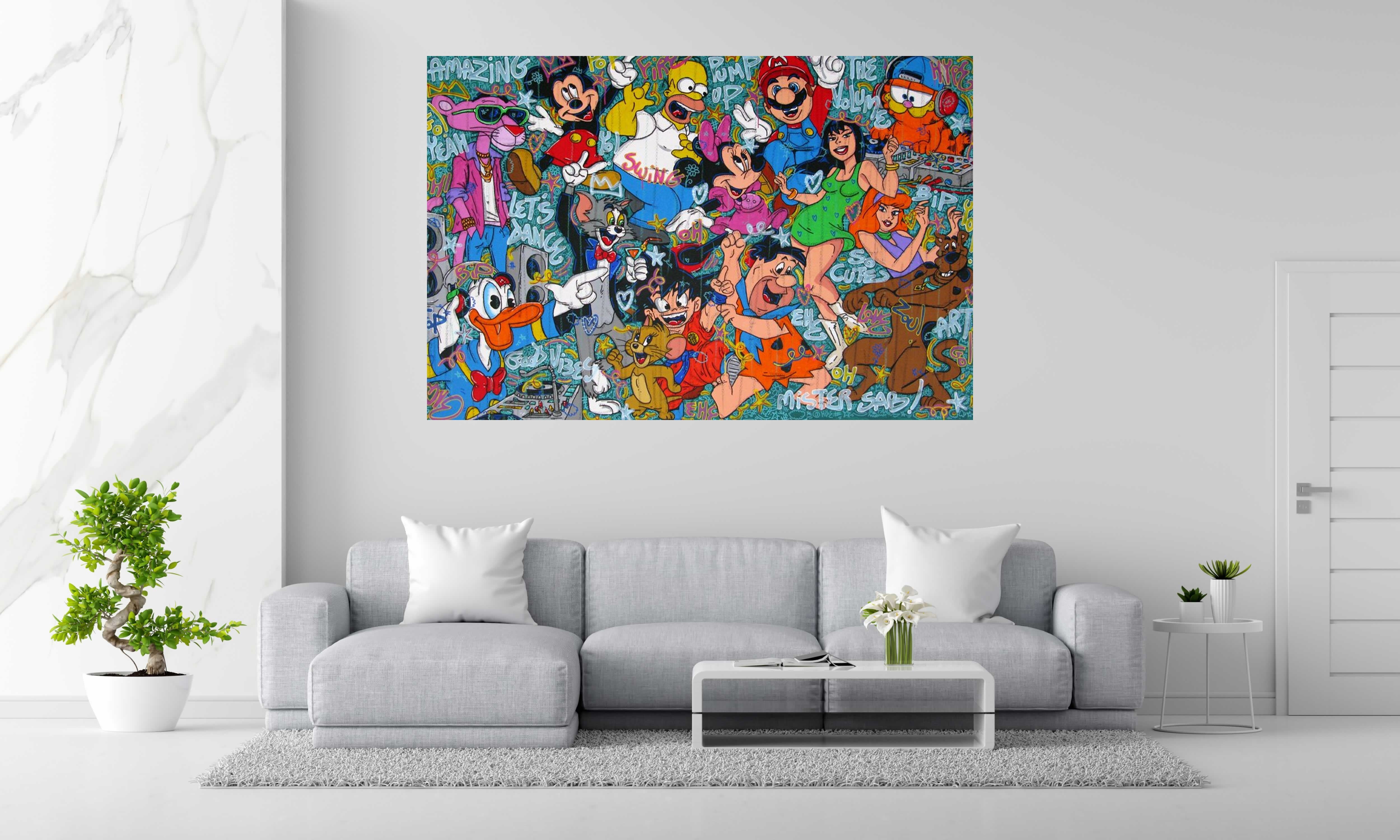 Tableau de RICO SAB a pour titre Pump up the volume style street pop art, street art dim : RICO SABprix:2200