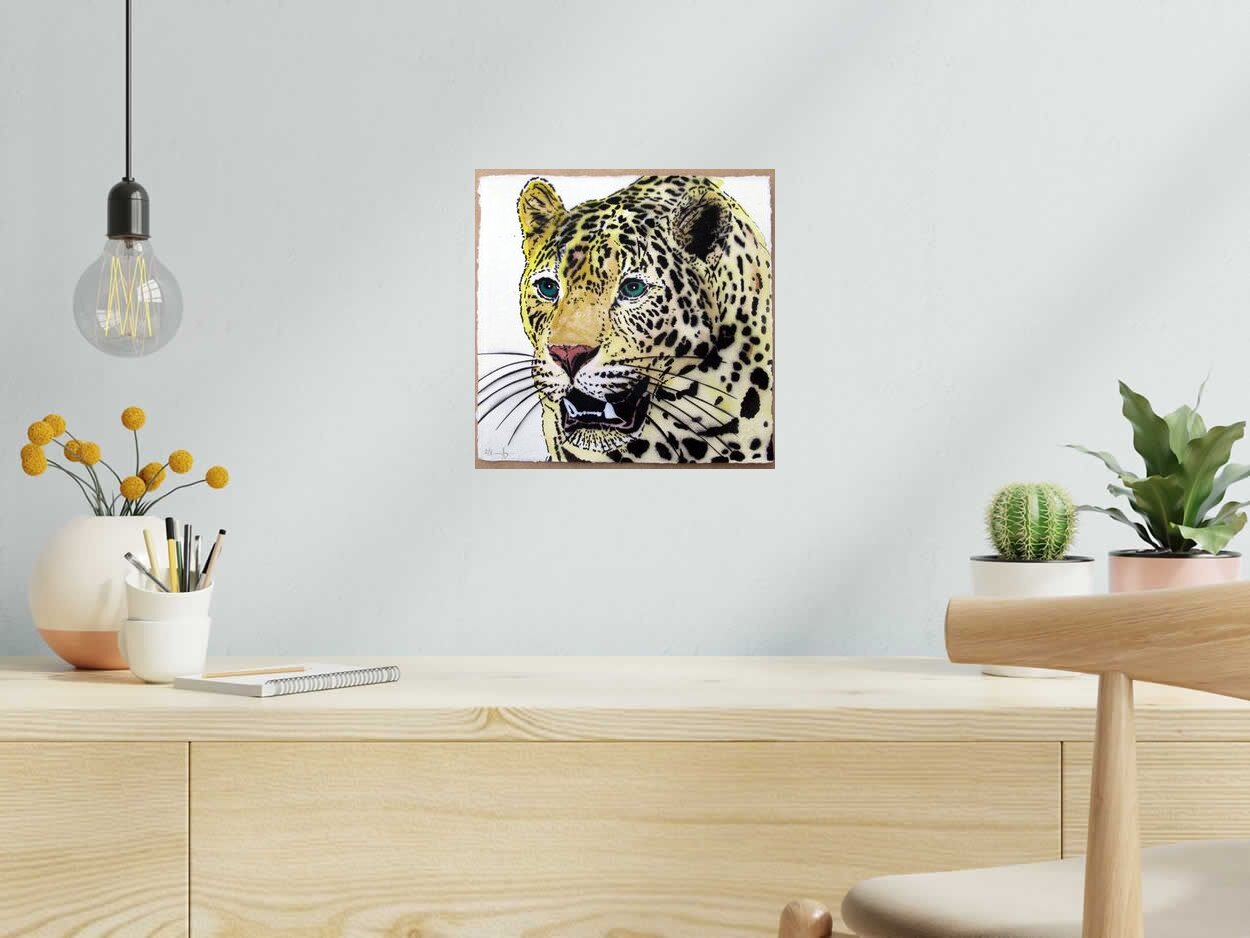 Dessin de MOSKO a pour titre LEOPARD PROFIL style figuratif dim : MOSKOprix:330
