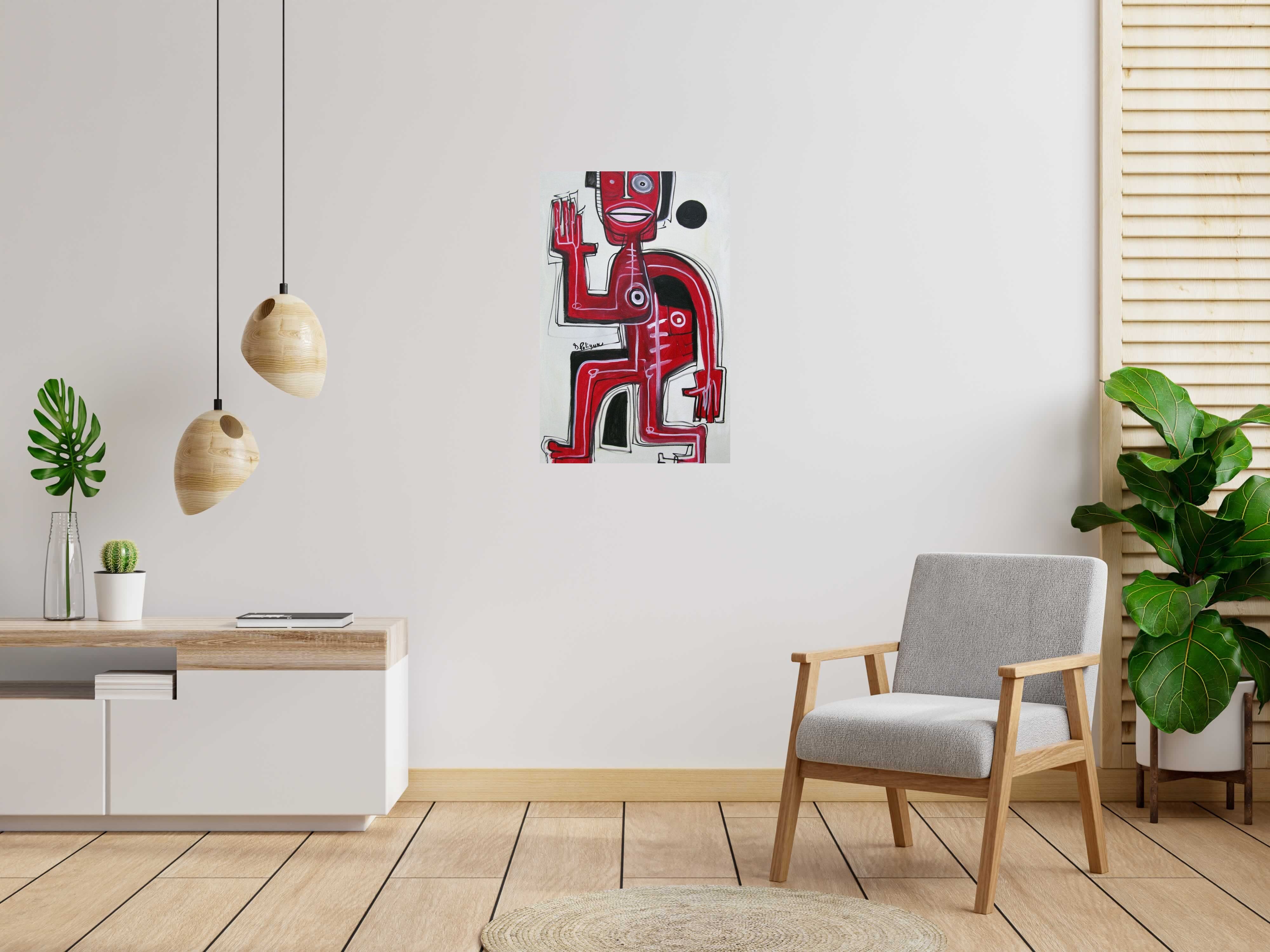 Tableau de Daniel De POLIGNAC a pour titre Red Monkey style graphique dim : Daniel De POLIGNACprix:600