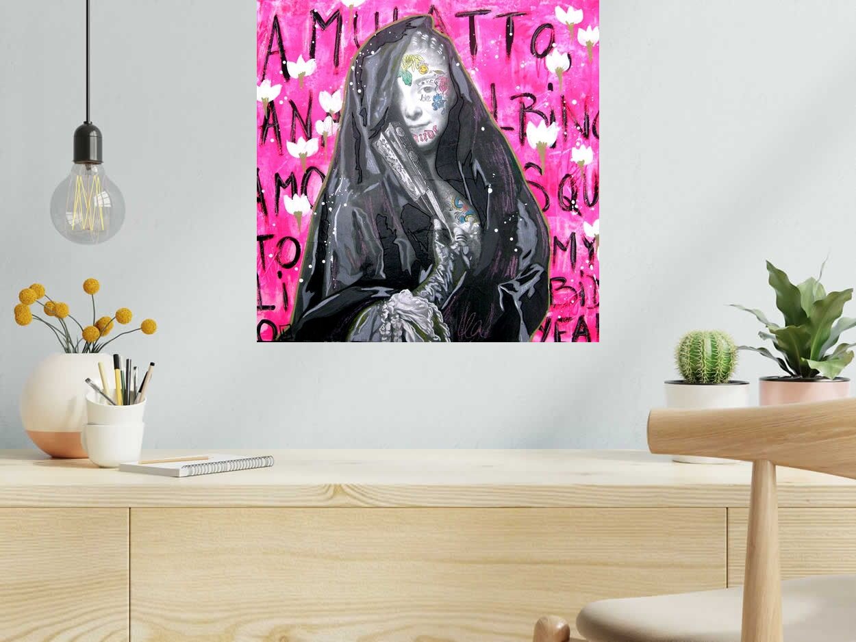 Tableau de LN LE PAPE a pour titre Oh shit ! style street pop art dim : LN LE PAPEprix:250