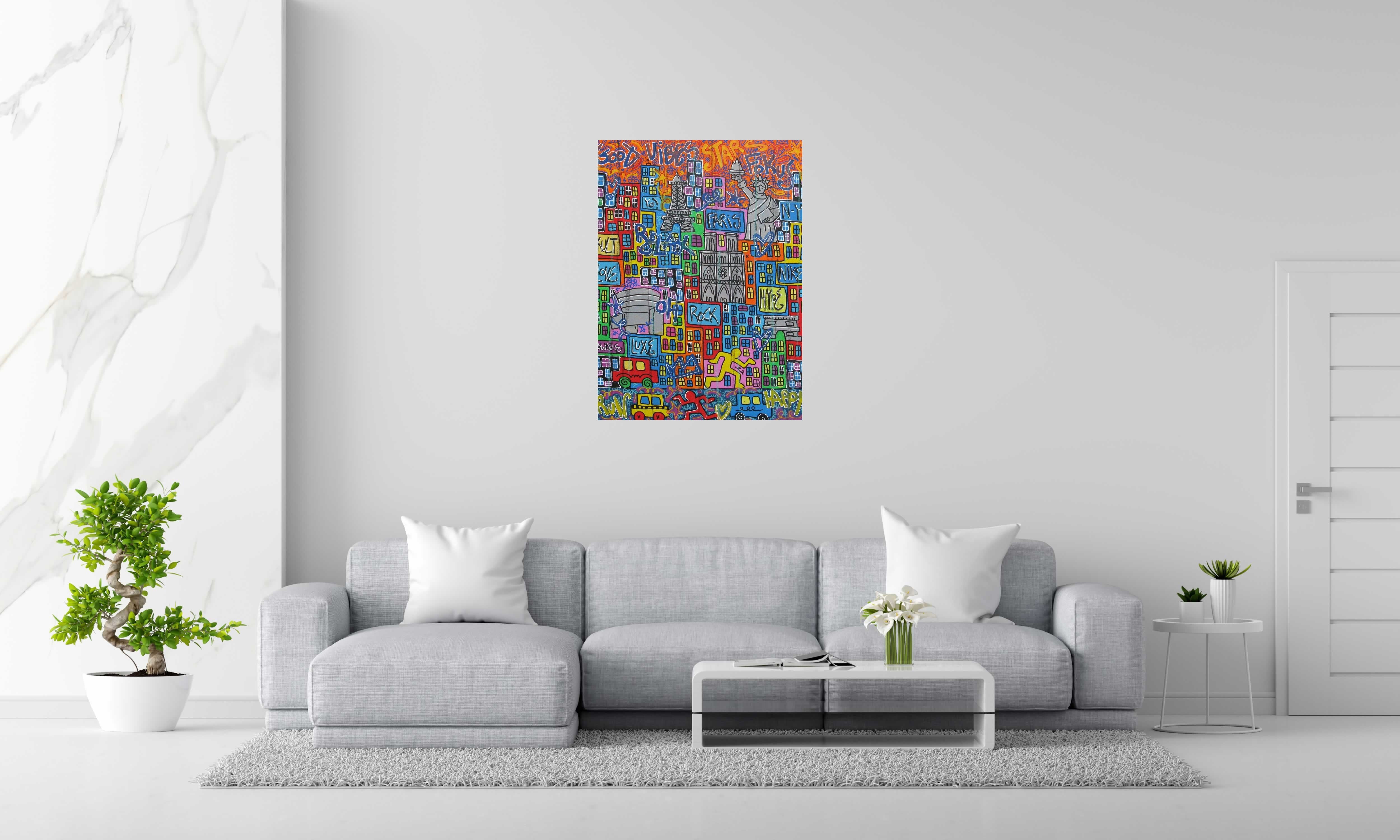 Tableau de RICO SAB a pour titre Paris New york style street pop art, street art dim : RICO SABprix:800