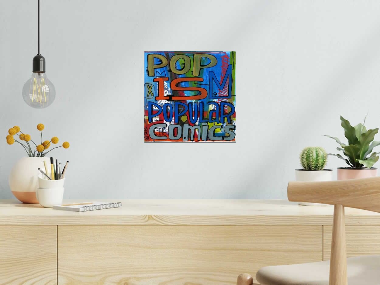 Tableau de TAREK a pour titre Pop is popular style street art dim : TAREKprix:350