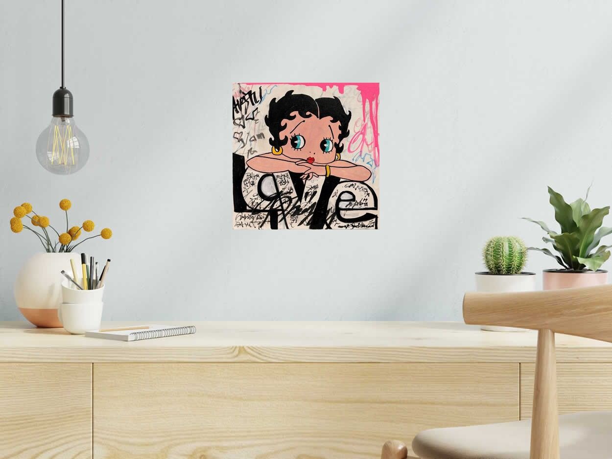 Tableau de PATRICIA GADISSEUR a pour titre Love Betty style street pop art, graffiti dim : PATRICIA GADISSEURprix:190