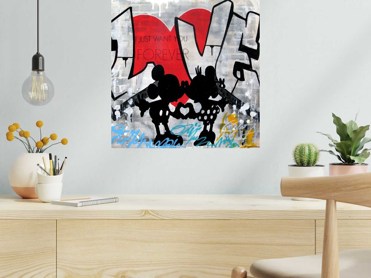 Tableau de PATRICIA GADISSEUR a pour titre I just want you style street pop art, graffiti dim : PATRICIA GADISSEURprix:320