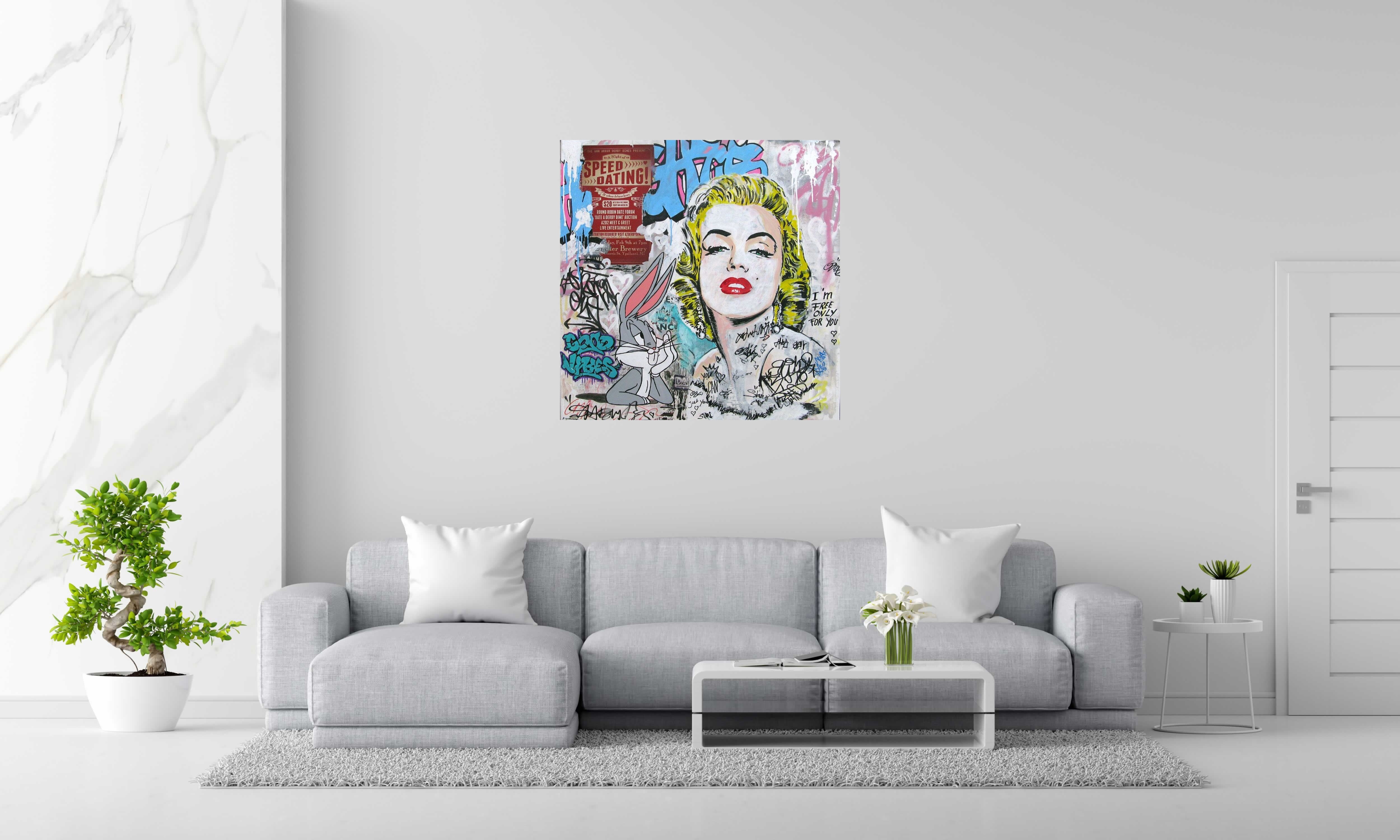 Tableau de PATRICIA GADISSEUR a pour titre Speed dating style graffiti, street pop art dim : PATRICIA GADISSEURprix:900