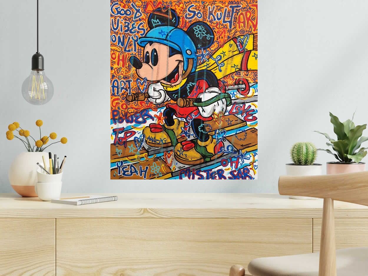 Tableau de RICO SAB a pour titre Good Vibes Only style street pop art, street art dim : RICO SABprix:290