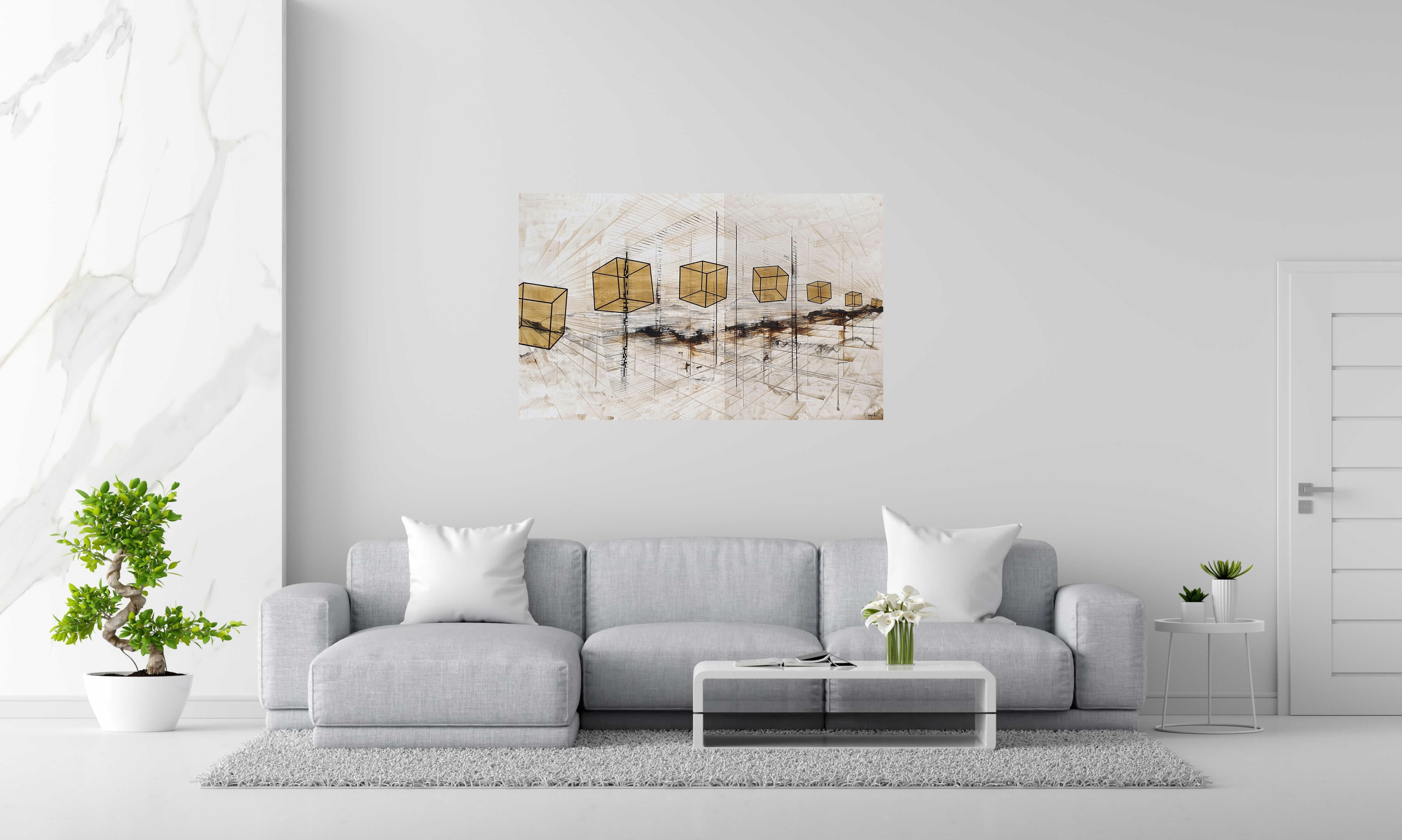 Tableau de LUDOVIC MERCHER a pour titre CHAIN style abstrait dim : LUDOVIC MERCHERprix:1200