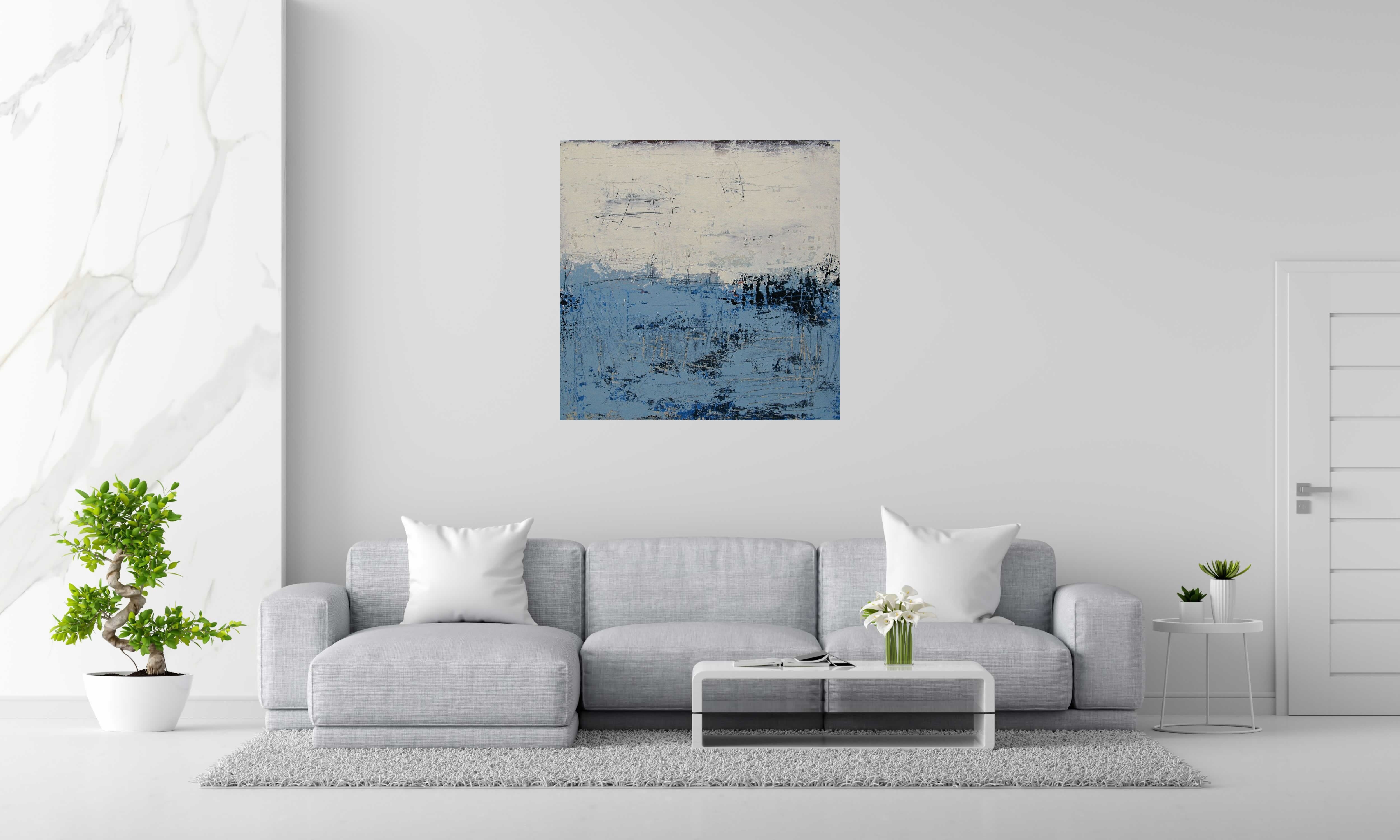 Tableau de TANIA CARRARA a pour titre Nuances Marines style abstrait dim : TANIA CARRARAprix:1100