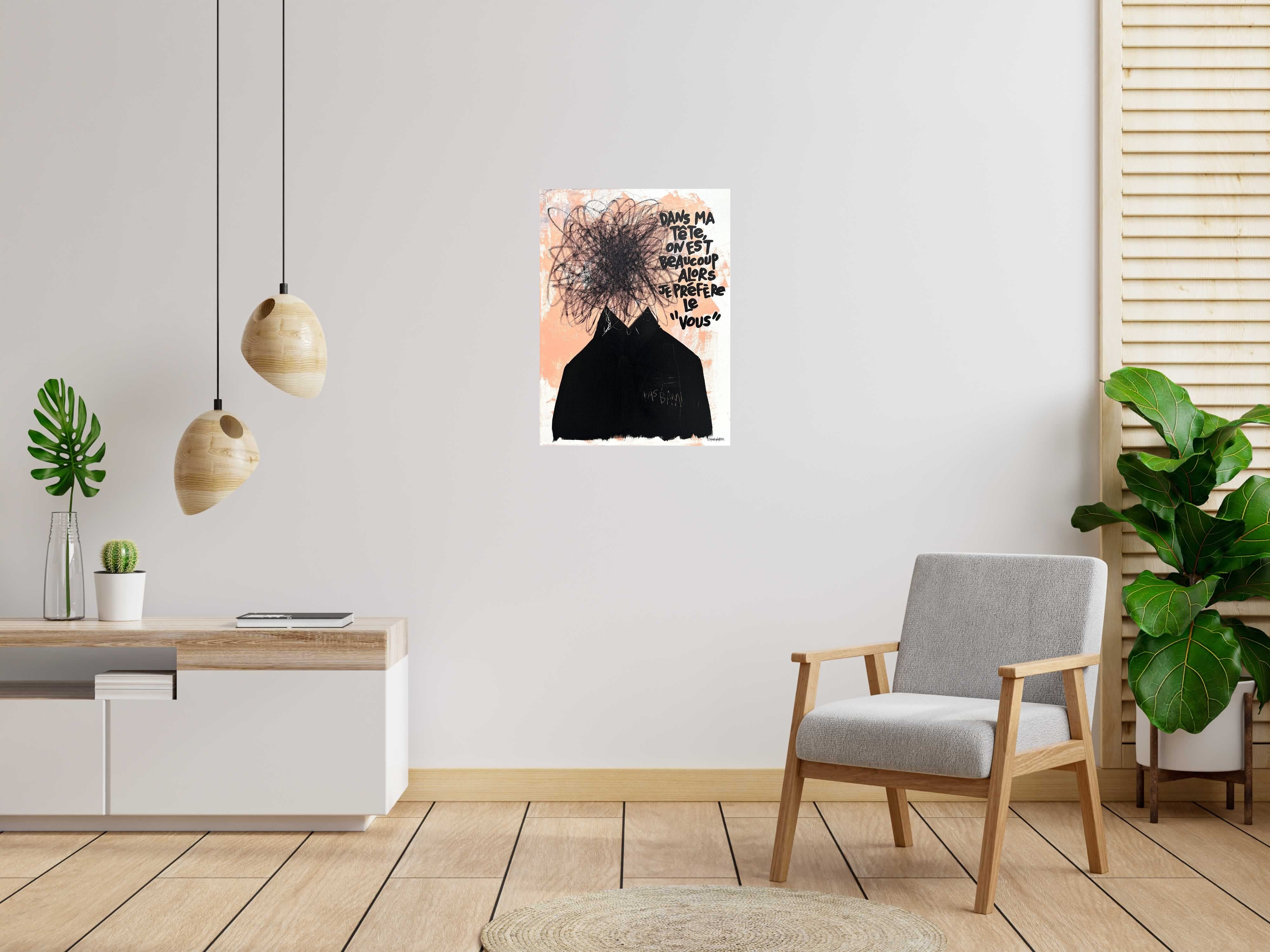 Tableau de L'OISEAU NOIR a pour titre Le vous style graphique dim : L'OISEAU NOIRprix:750