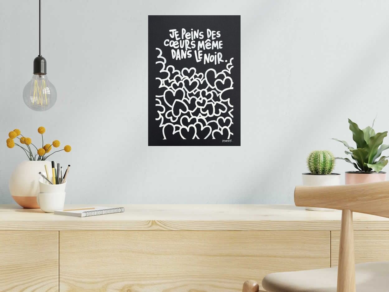 Dessin de L'OISEAU NOIR a pour titre Même dans le noir style graphique dim : L'OISEAU NOIRprix:160