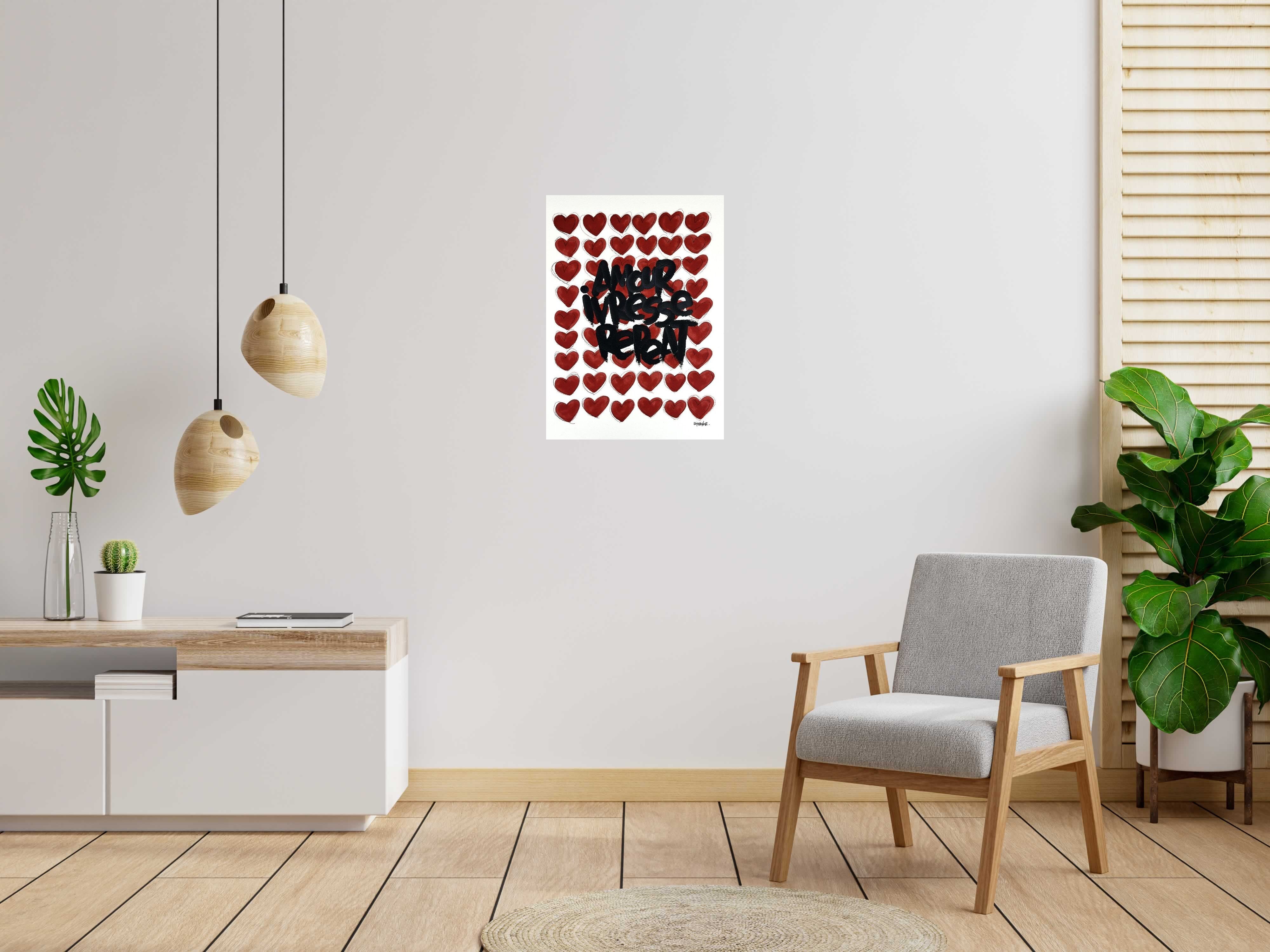 Dessin de L'OISEAU NOIR a pour titre Amour, ivresse, repeat style graphique dim : L'OISEAU NOIRprix:450