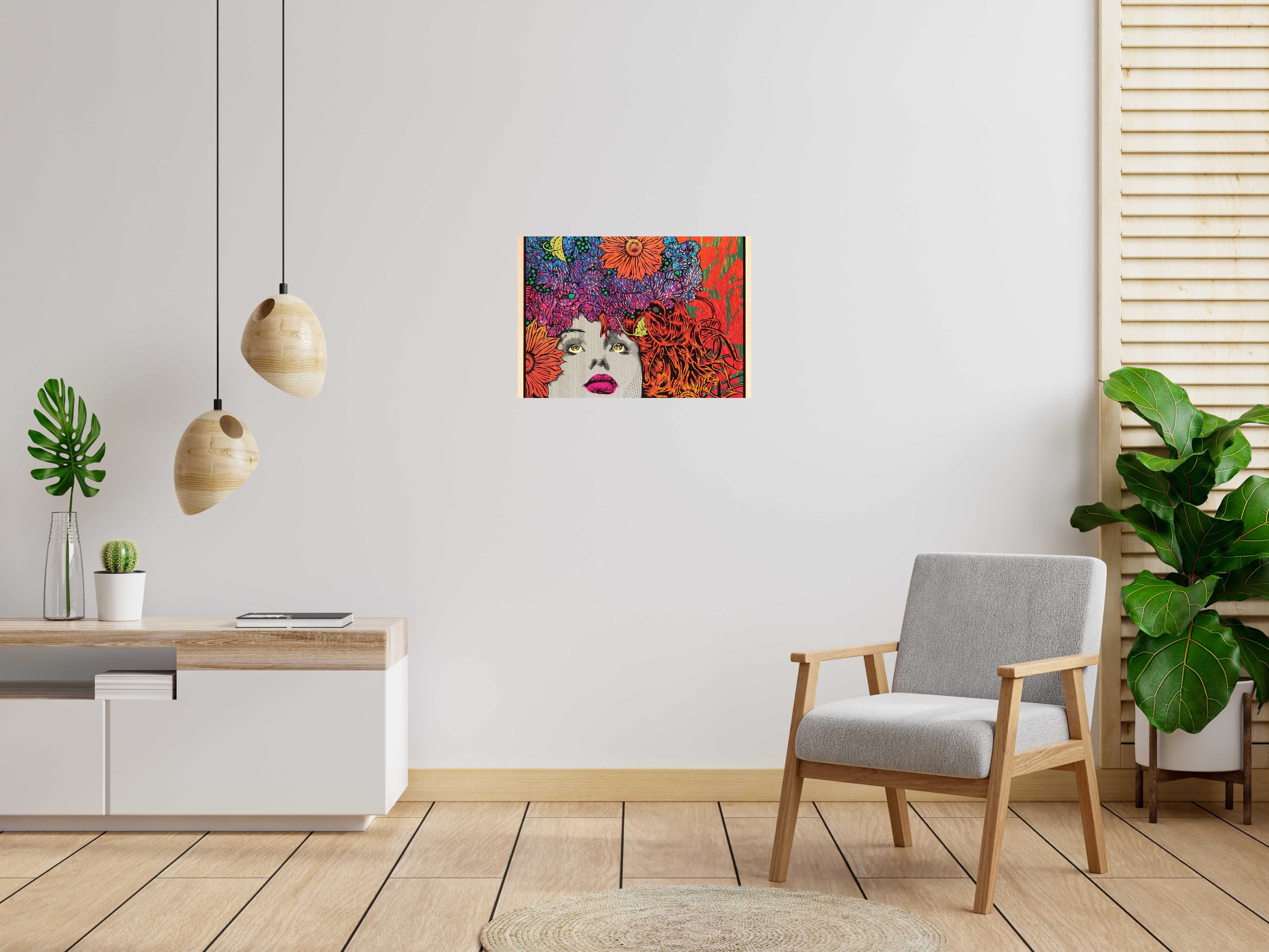 Tableau de CHUCK SPERRY a pour titre MNEMOSYNE WOOD PANEL style expo chuck dim : CHUCK SPERRYprix:2500