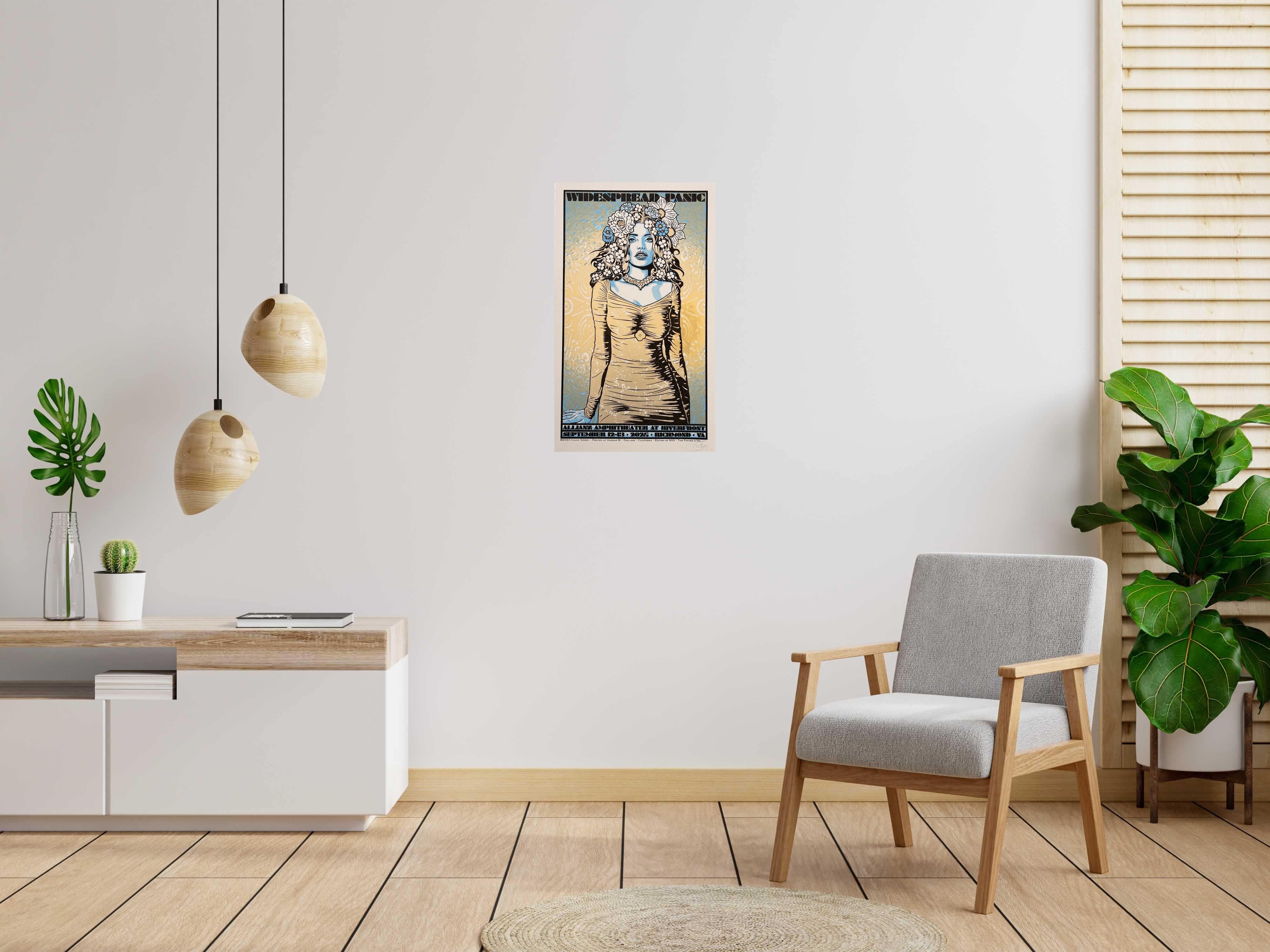 Editions d'art de CHUCK SPERRY a pour titre JUNO, WIDSPREAD PANIC TEST BLEU ET OR style expo chuck dim : CHUCK SPERRYprix:600