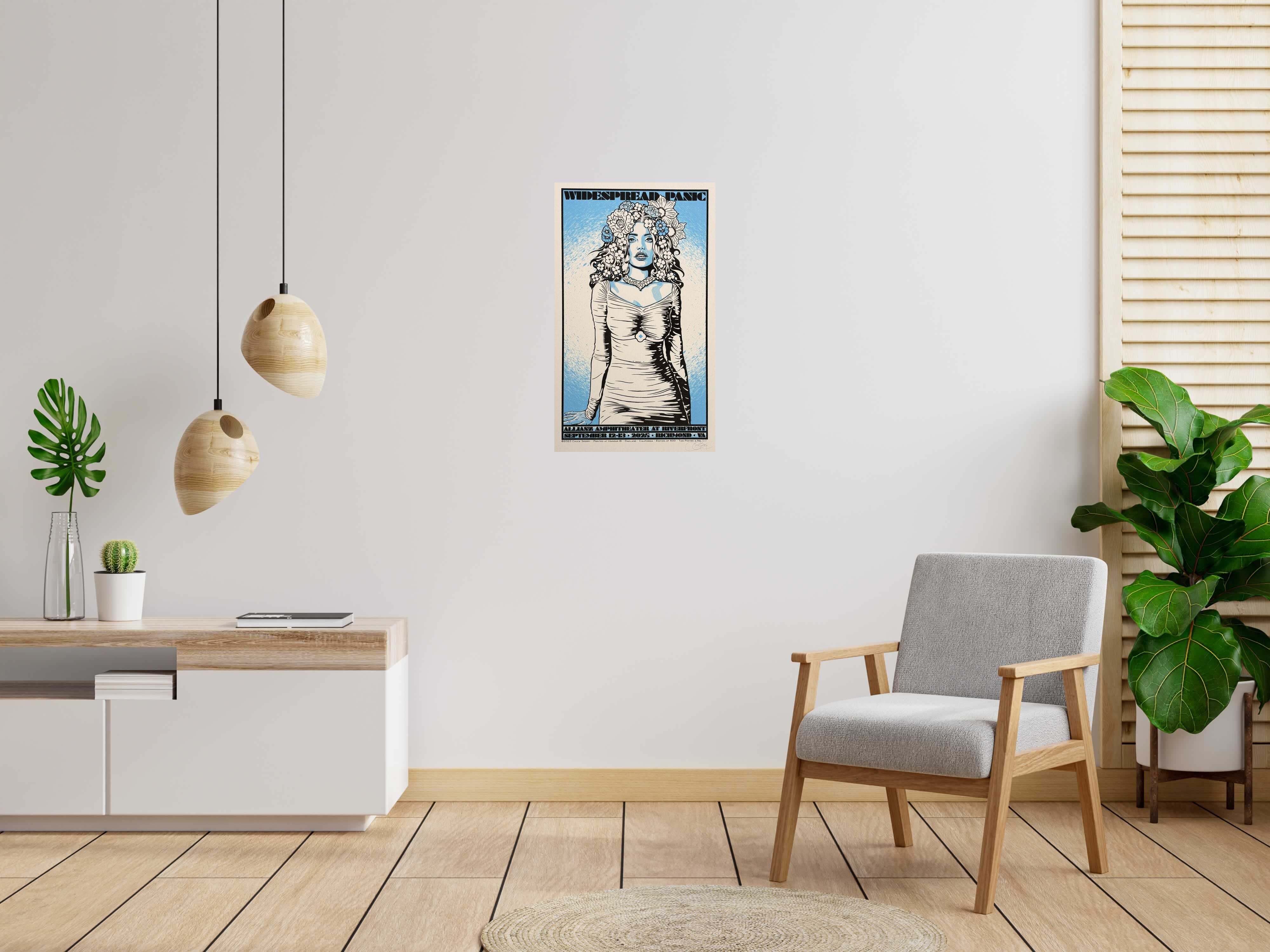 Editions d'art de CHUCK SPERRY a pour titre JUNO, WIDSPREAD PANIC TEST BLEU ET BLANC style expo chuck dim : CHUCK SPERRYprix:600