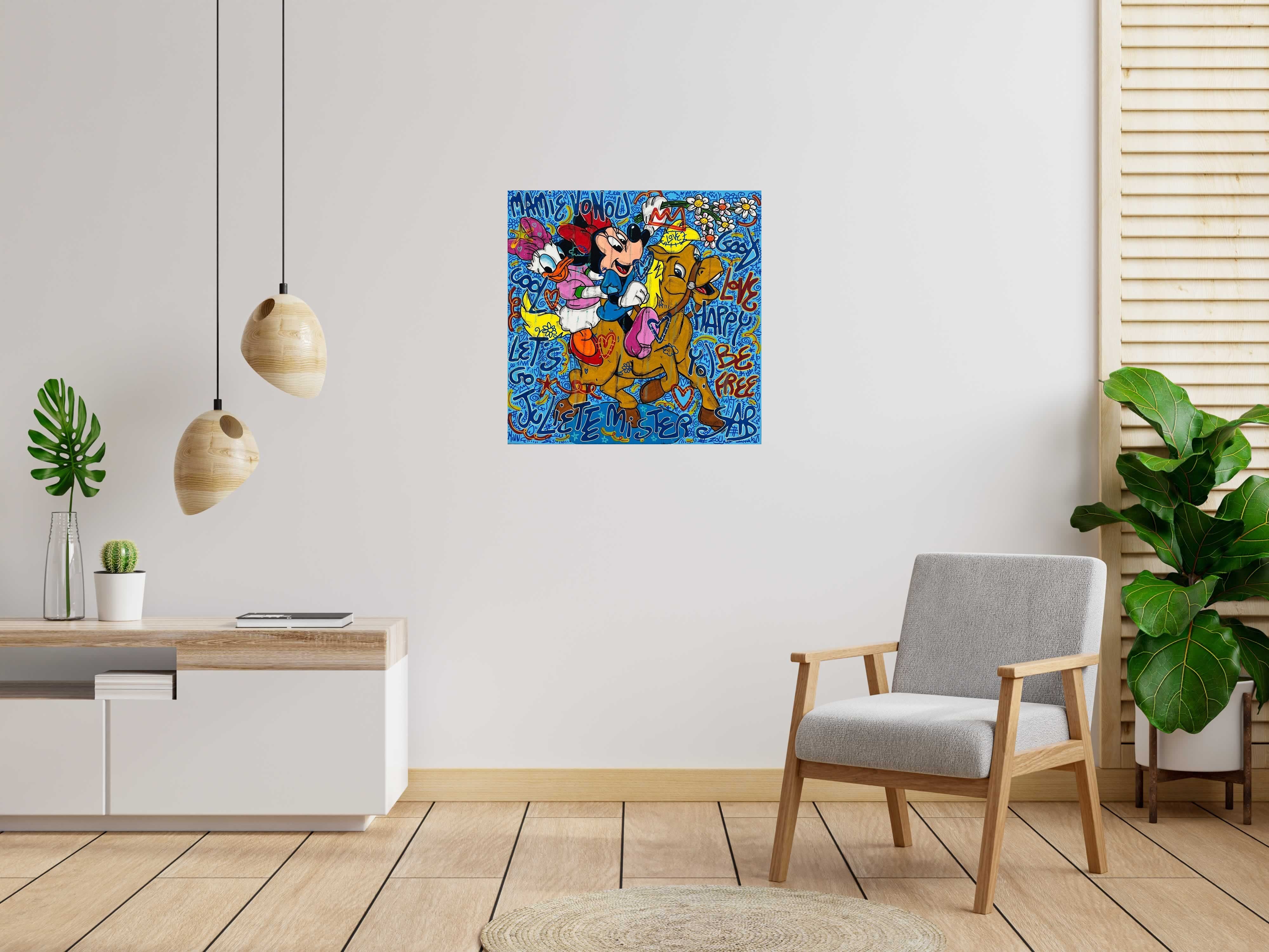 Tableau de RICO SAB a pour titre Happy Minnie style street pop art, street art dim : RICO SABprix:600