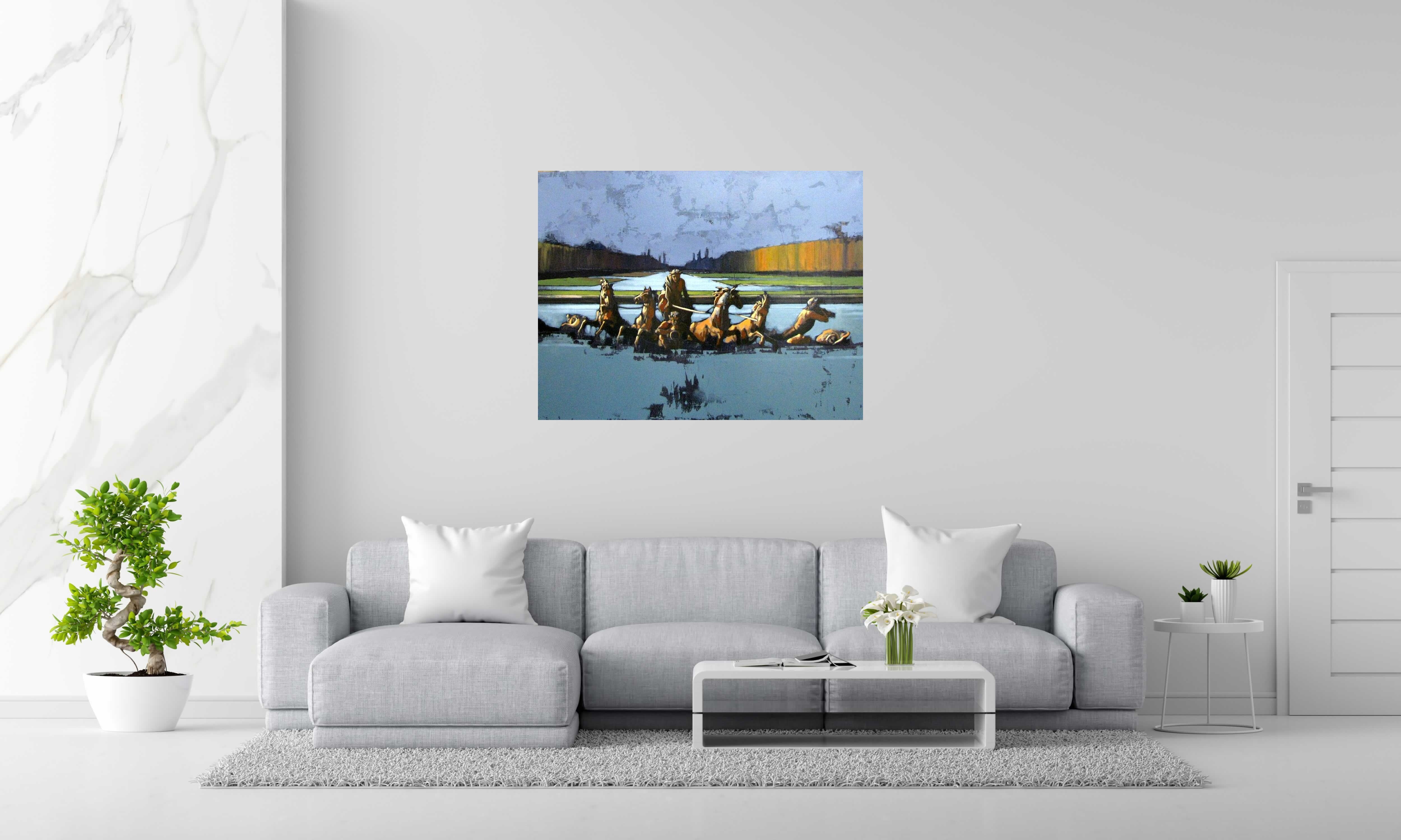 Tableau de MASSEBEUF Olivier a pour titre WILD HORSES style figuratif dim : MASSEBEUF Olivierprix:1200