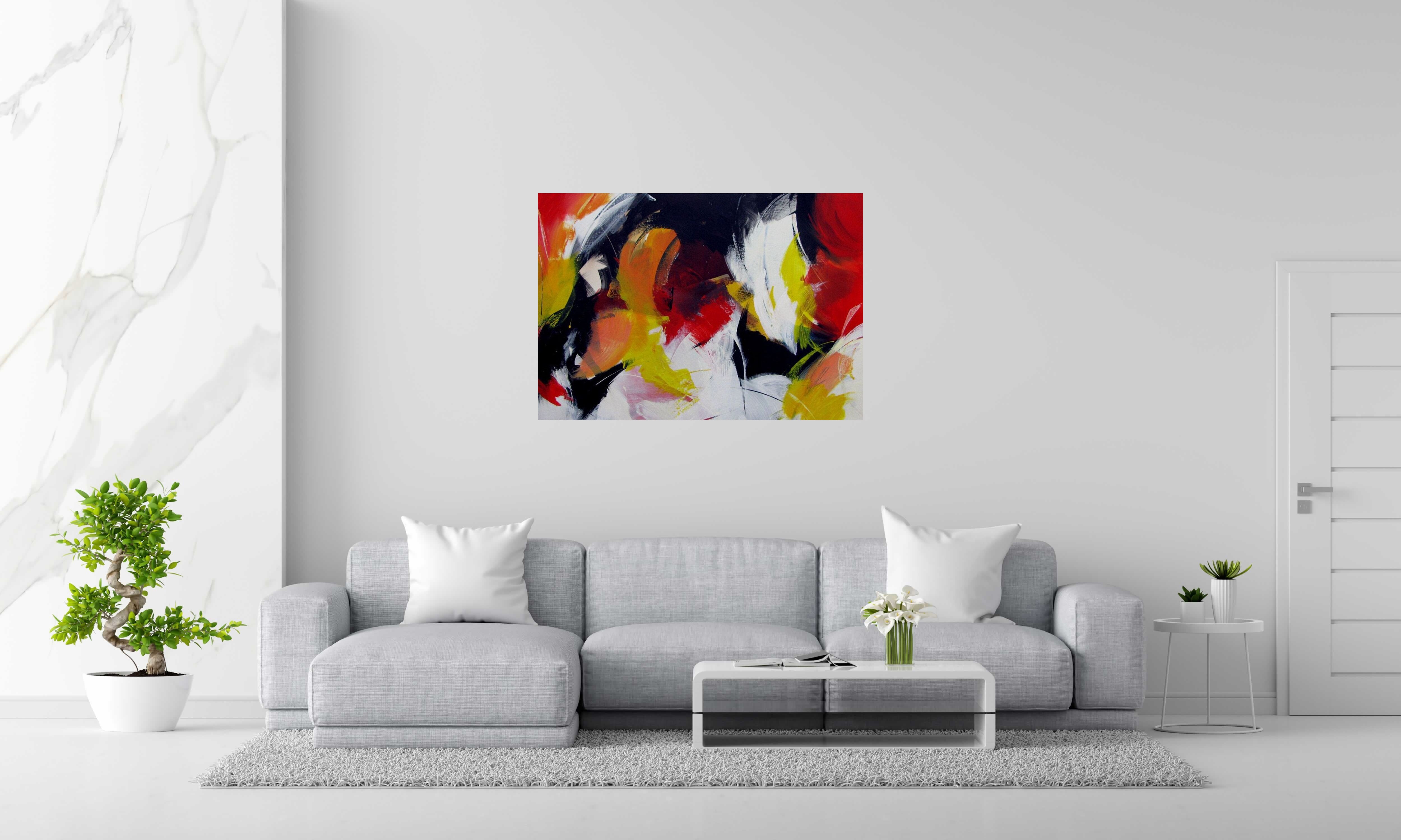 Tableau de JM BARROIS a pour titre SANS TITRE style abstrait dim : JM BARROISprix:800