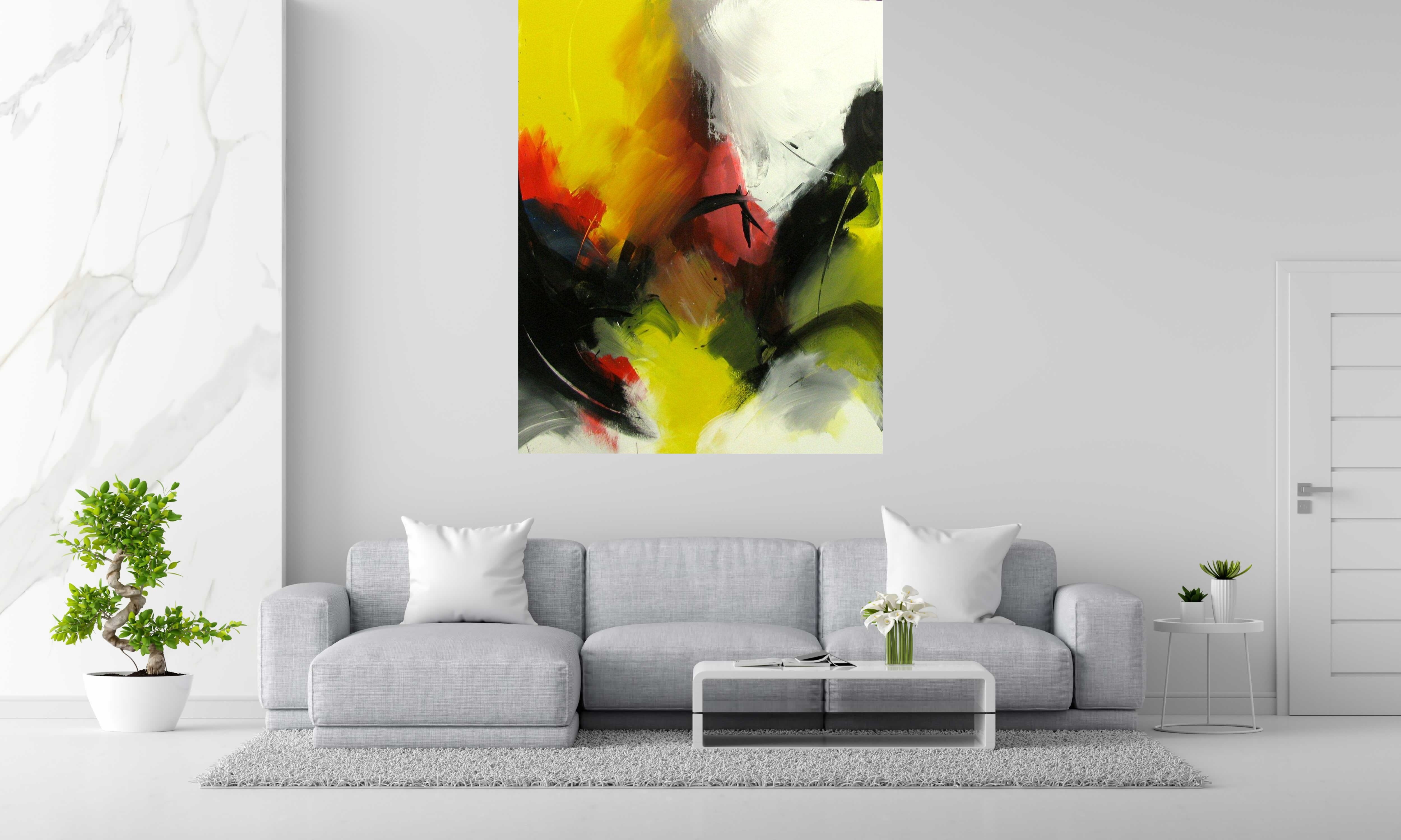 Tableau de JM BARROIS a pour titre SANS TITRE style abstrait dim : JM BARROISprix:1600