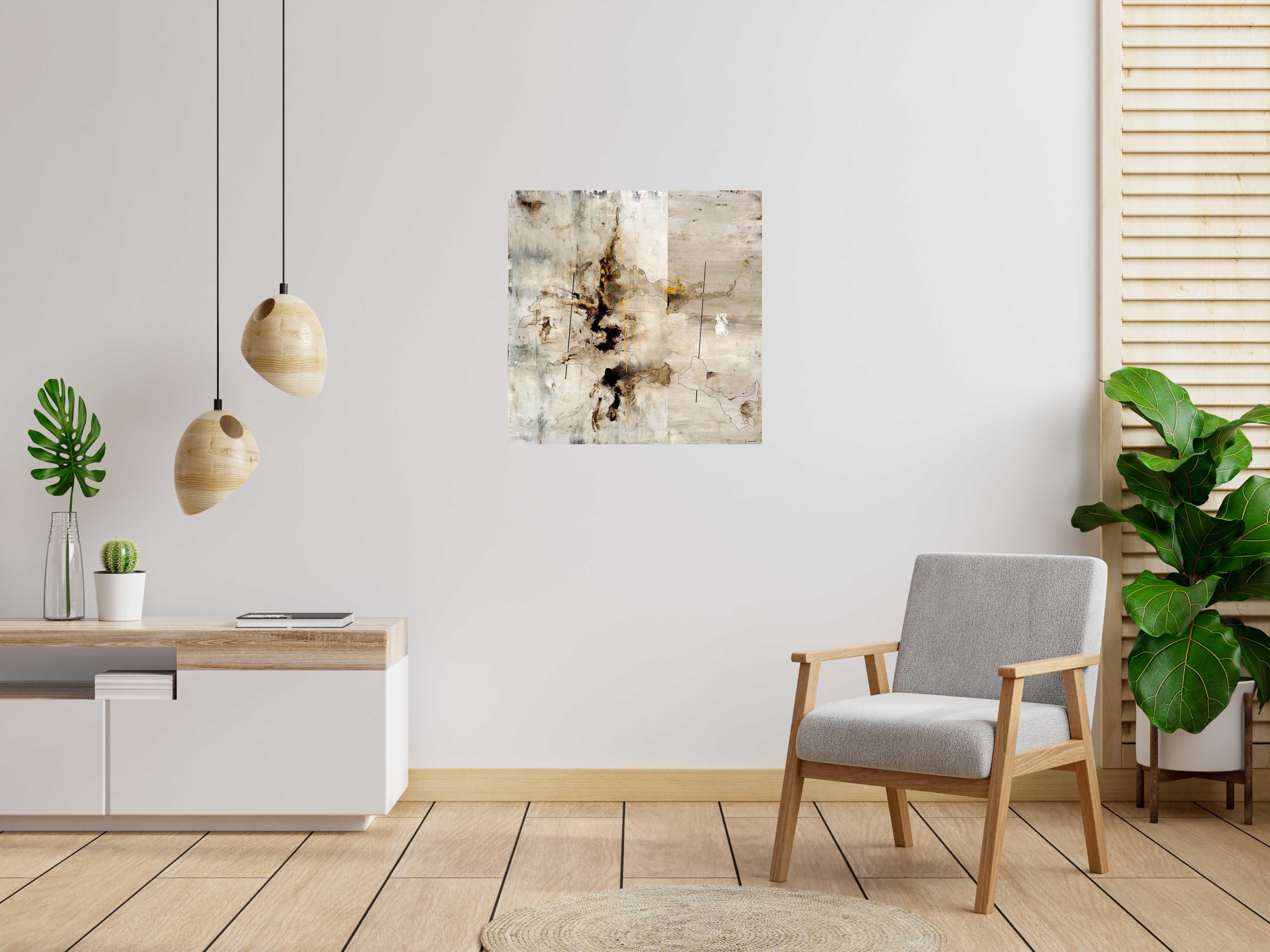Tableau de LUDOVIC MERCHER a pour titre TERRITOIRES style abstrait dim : LUDOVIC MERCHERprix:700