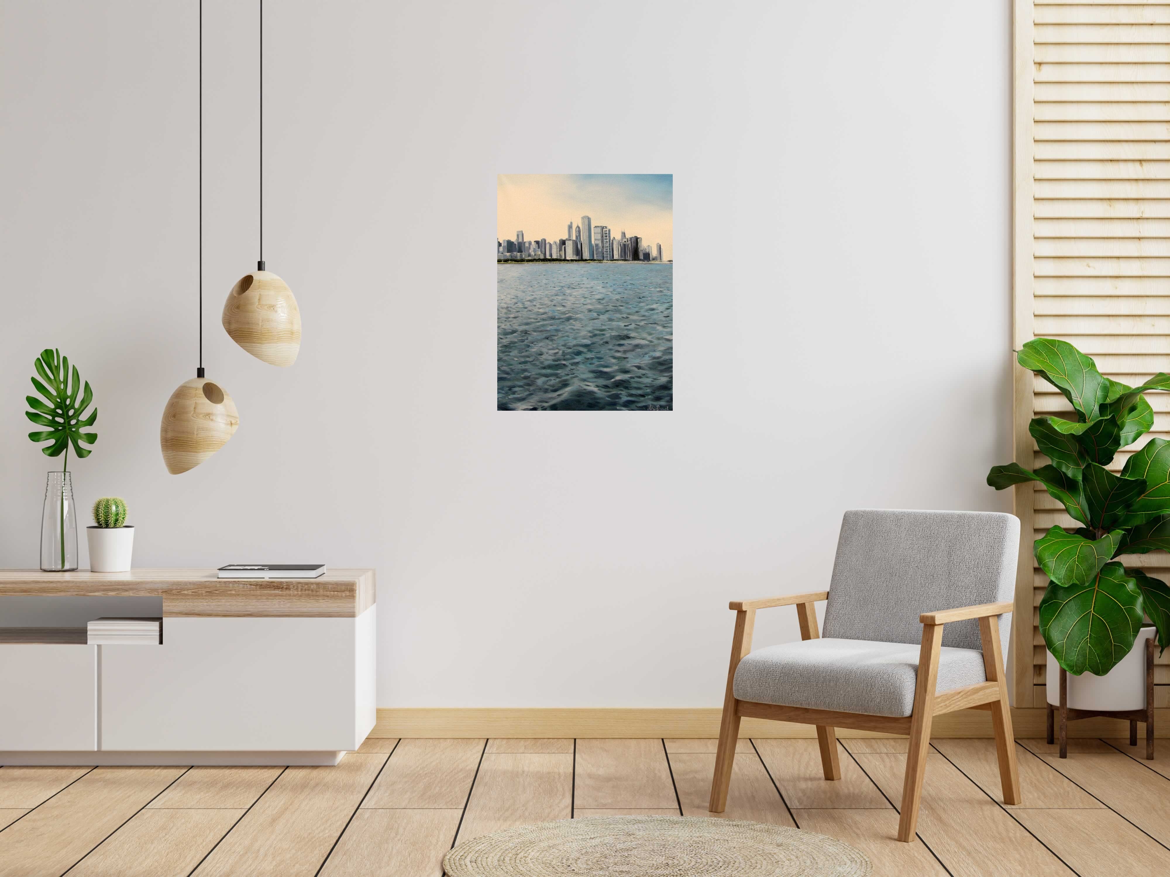 Tableau de ELISE BARAT a pour titre SKYLINE style figuratif dim : ELISE BARATprix:650
