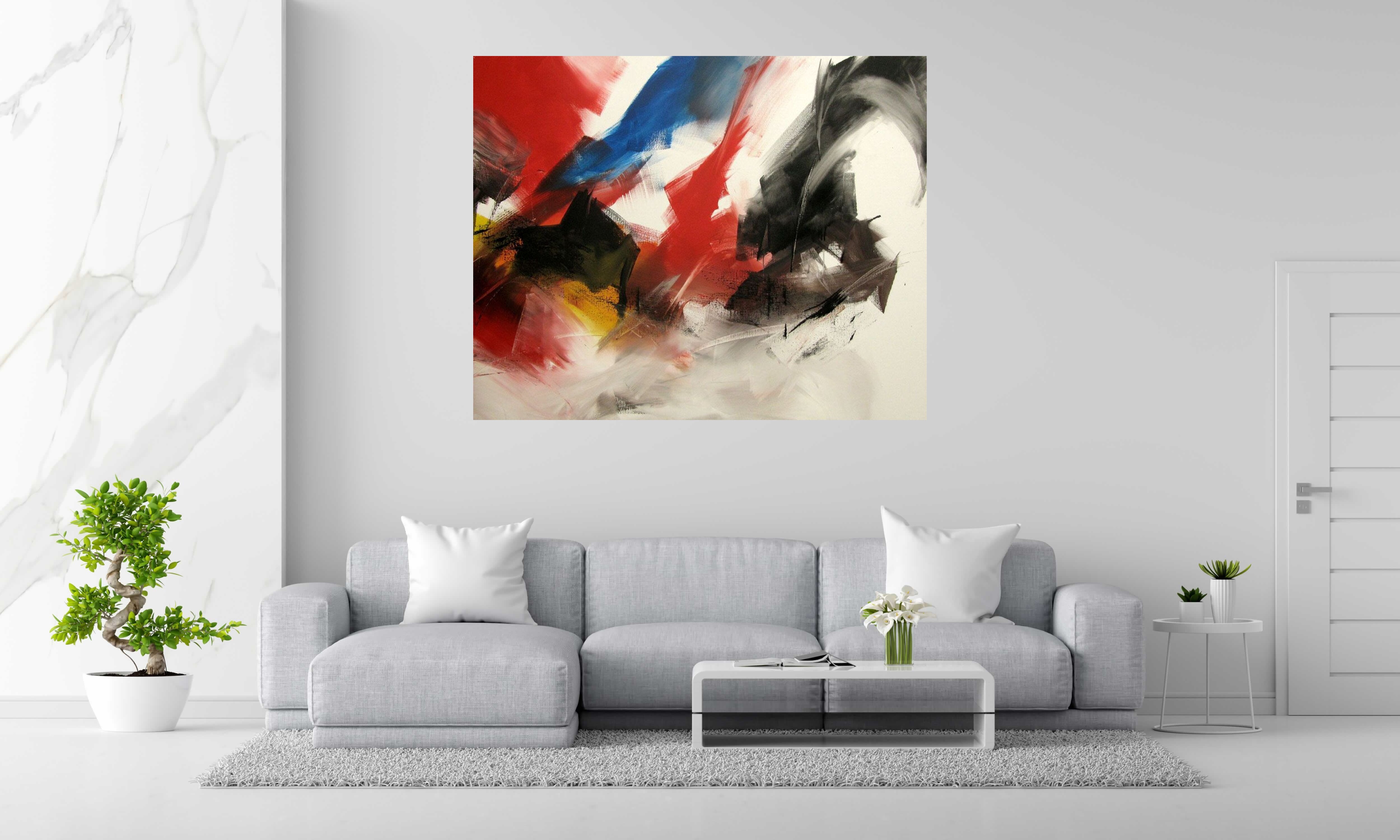 Tableau de JM BARROIS a pour titre SANS TITRE style abstrait dim : JM BARROISprix:1600