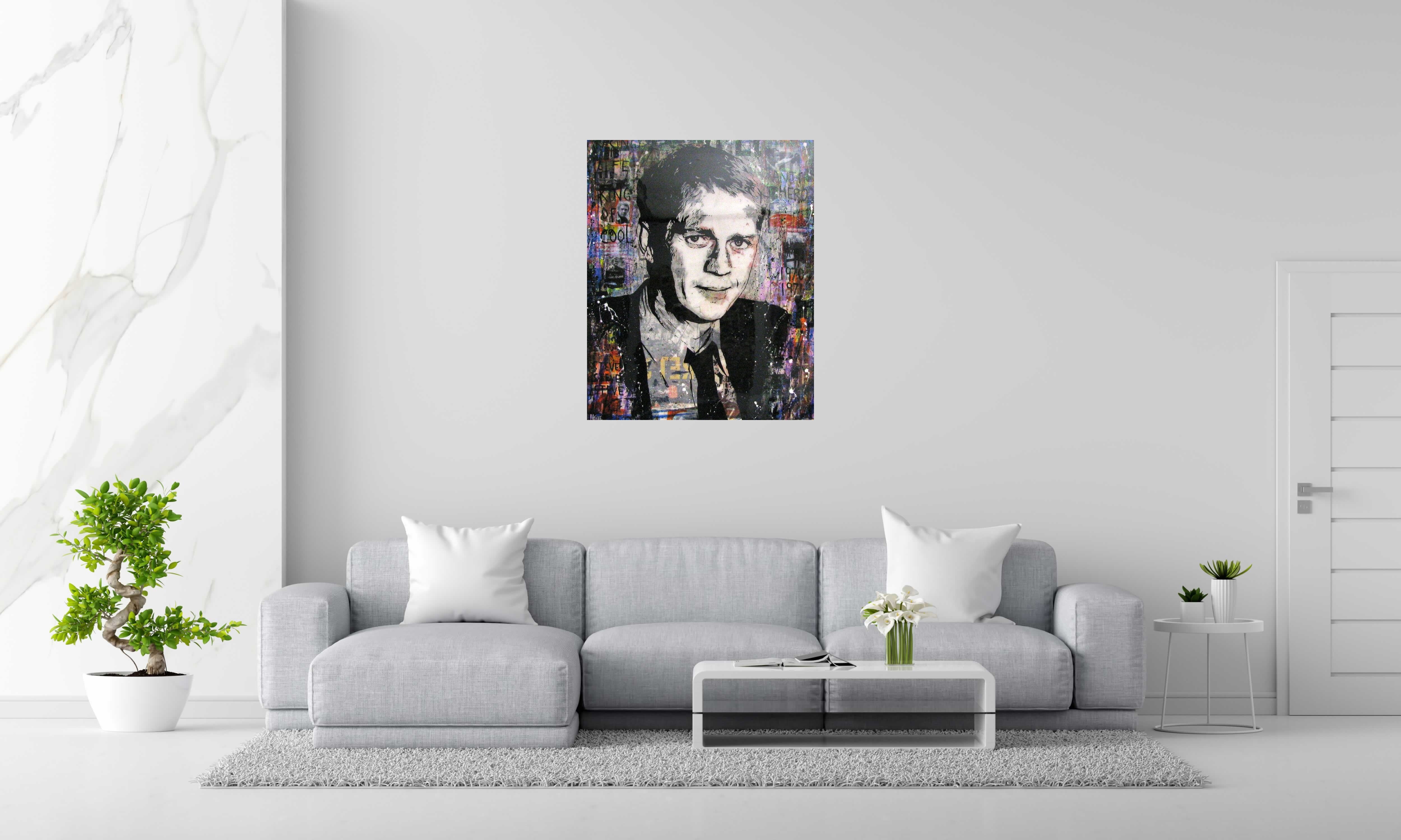 Tableau de THIERRY RASINE a pour titre STEVE style street pop art, street art dim : THIERRY RASINEprix:1000