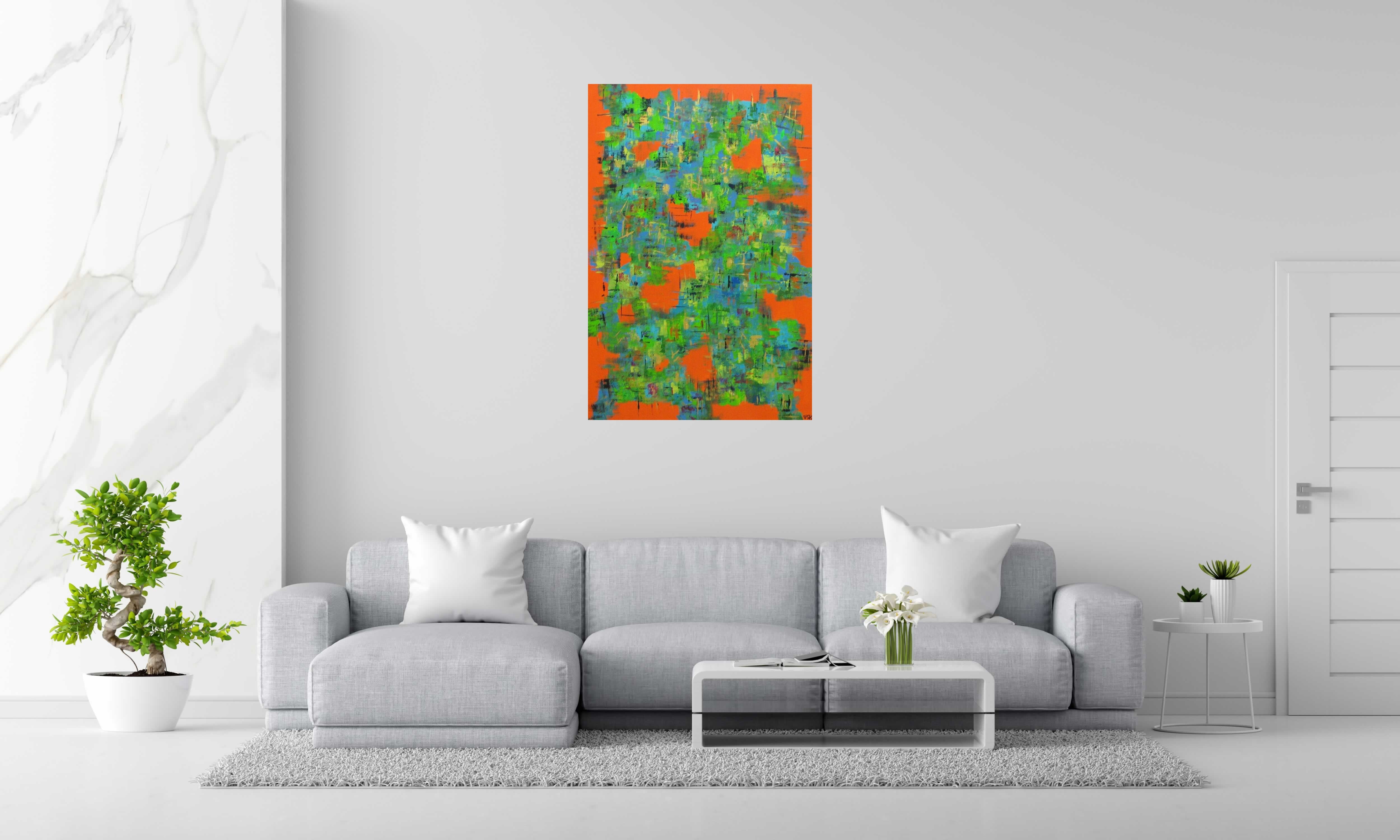 Tableau de VSK a pour titre VOYAGE INTERIEUR 3 style abstrait dim : VSKprix:850