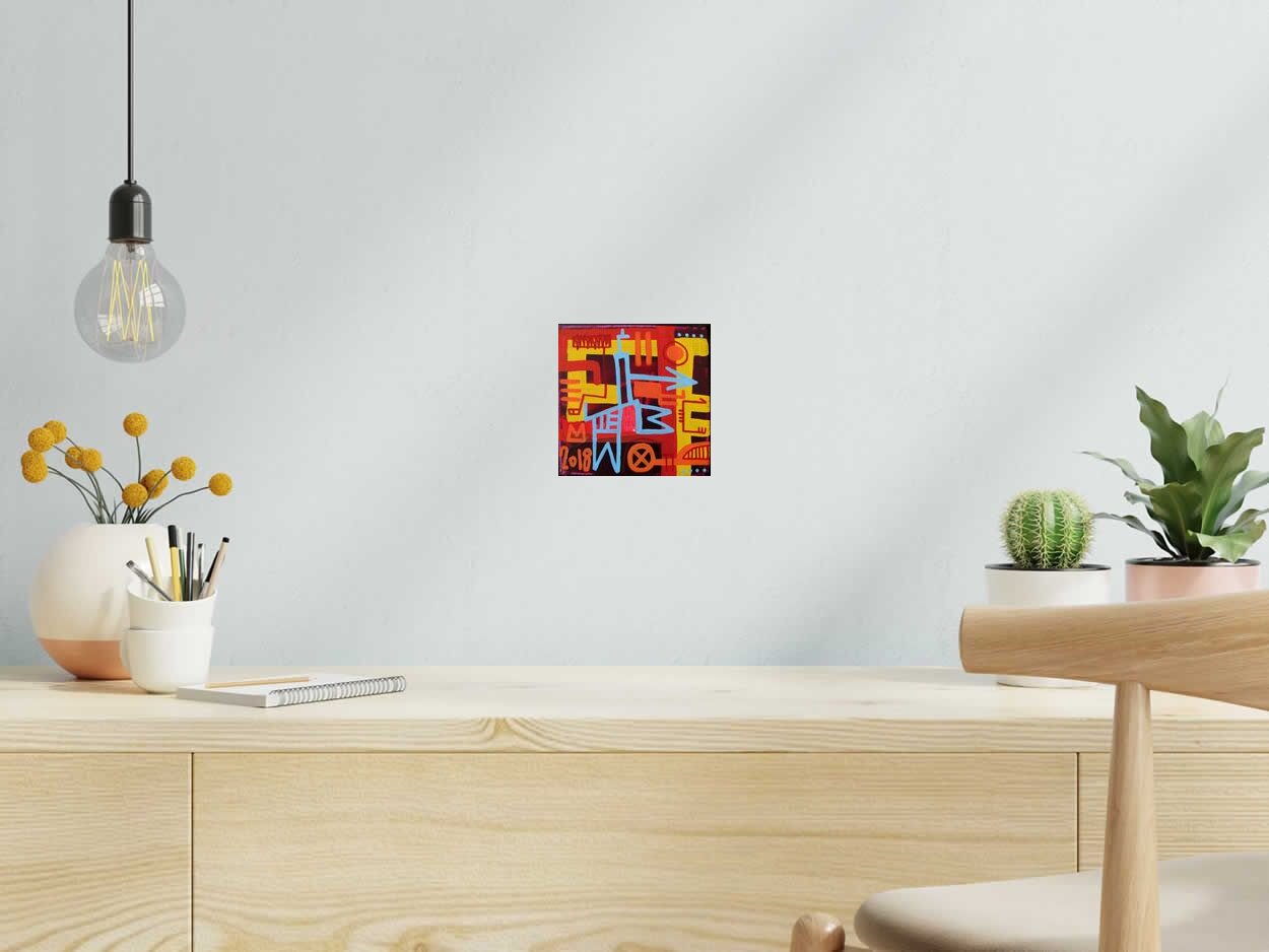 Tableau de TAREK a pour titre GEOMETRIK 1 style street pop art dim : TAREKprix: