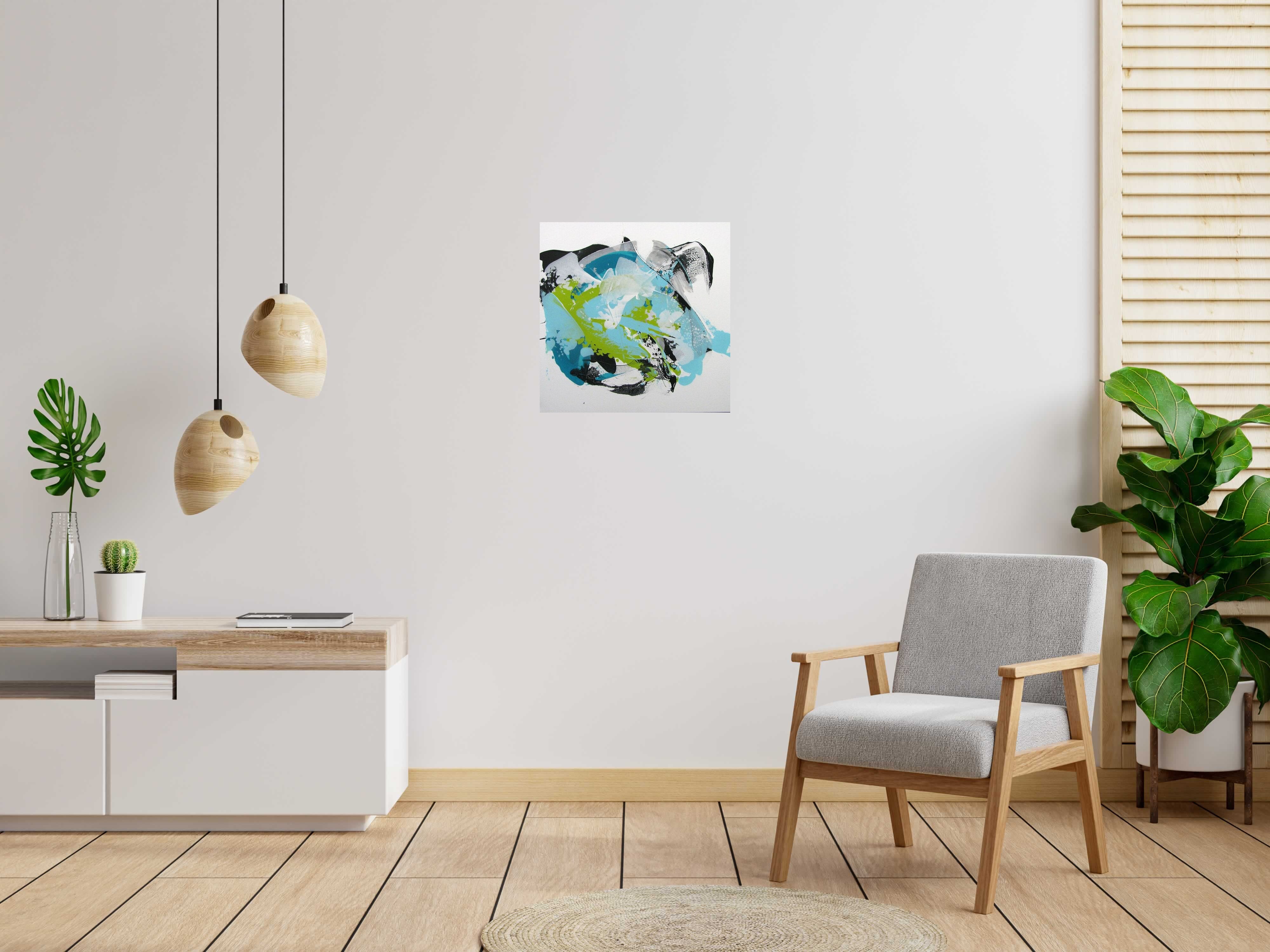 Tableau de CELINE WEBER a pour titre MOJITO 1 style abstrait dim : CELINE WEBERprix: