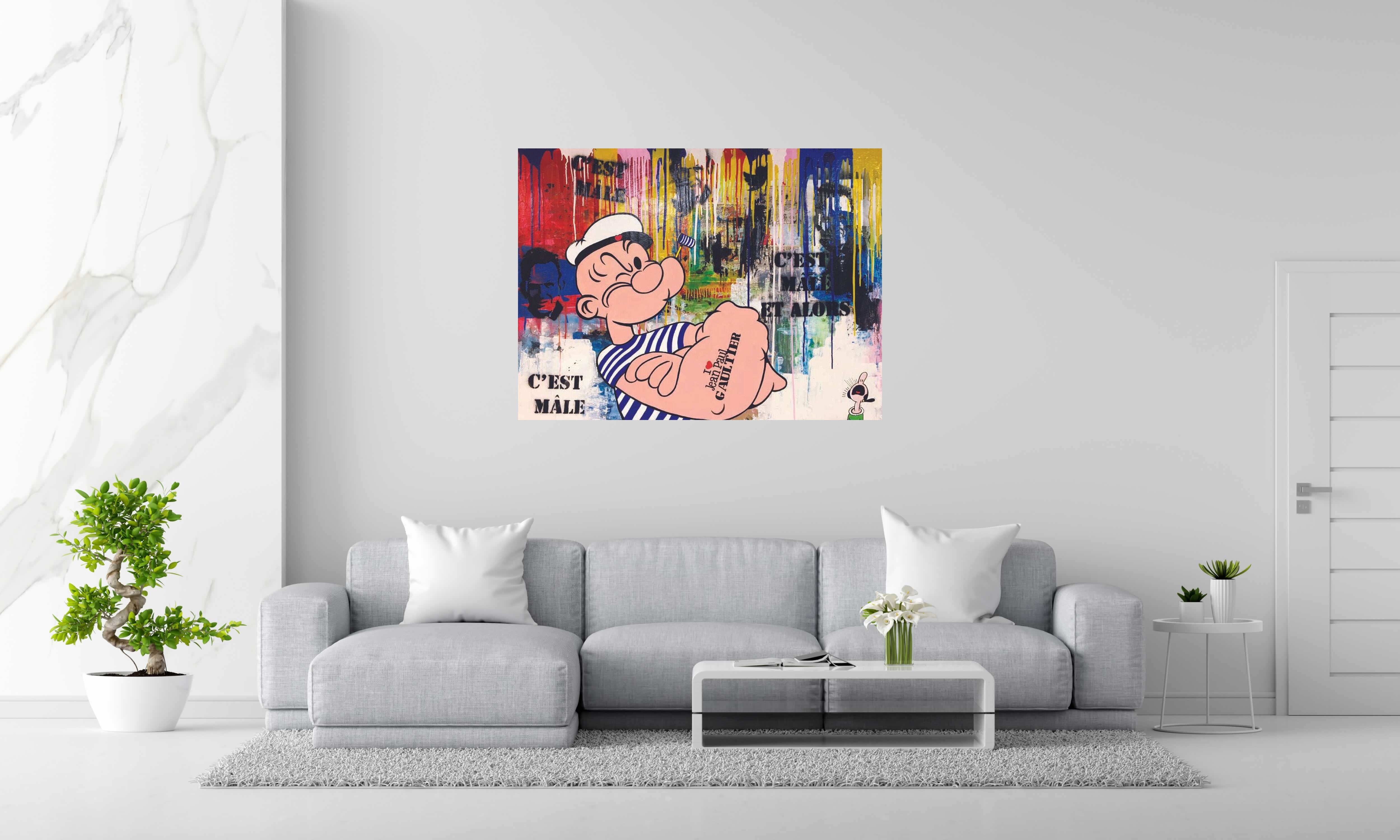 Tableau de GABY JOSEPHINE a pour titre C'EST MÂLE ET ALORS!! style graphique dim : GABY JOSEPHINEprix:1000