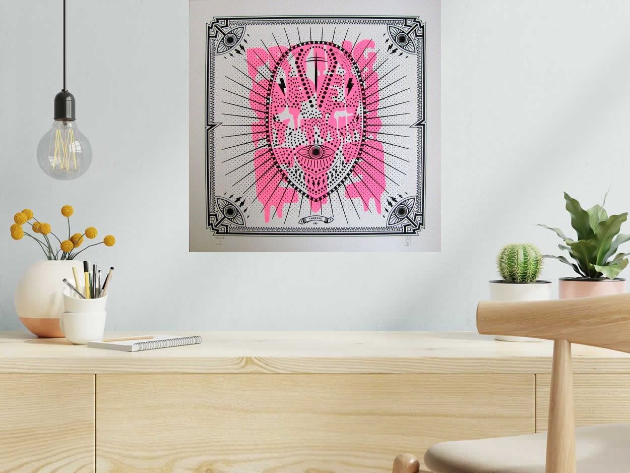 Editions d'art de JIBE a pour titre THIRD EYE style graphique dim : JIBEprix:80