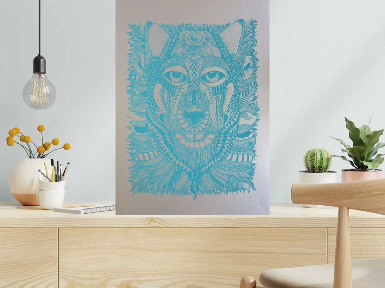 Editions d'art de JIBE a pour titre WOLFDOG style graphique dim : JIBEprix: