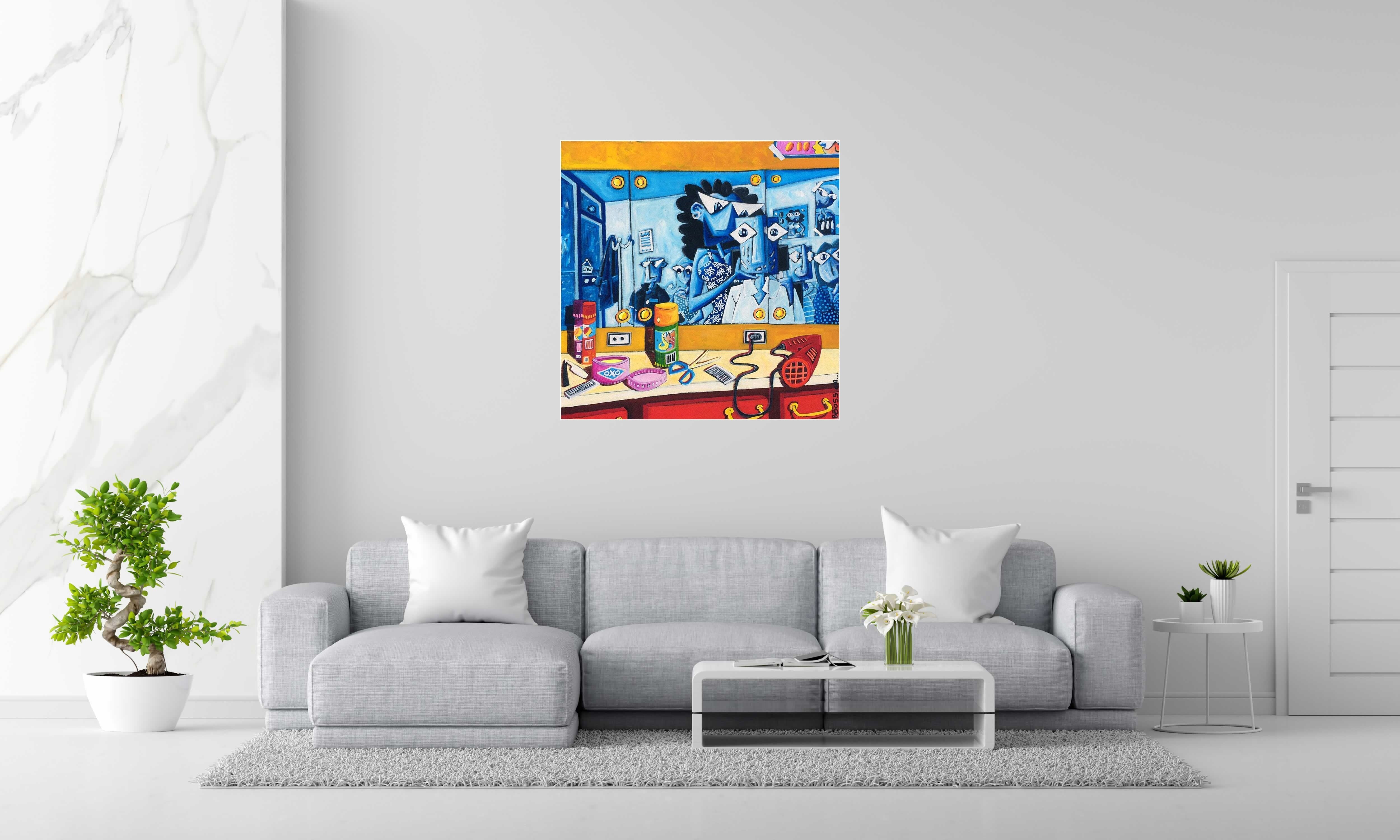 Tableau de B BOSS a pour titre DEGAGE AUTOUR DES OREILLES style figuratif dim : B BOSSprix: